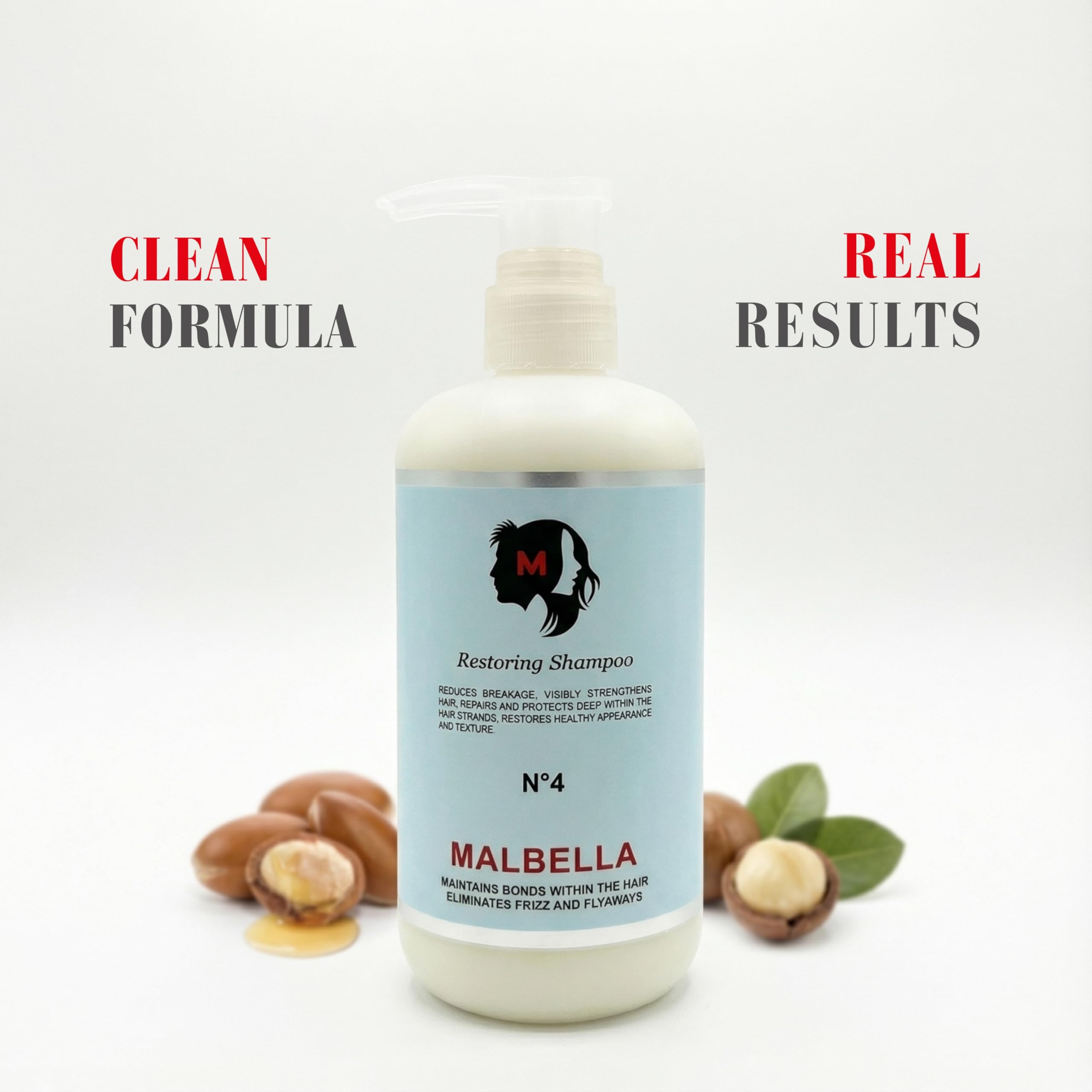 MALBELLA Professional Hair Shampoo – Sulfate-Free Hydration with Wheat Protein, Coconut Oil & Argania Kernel Oil