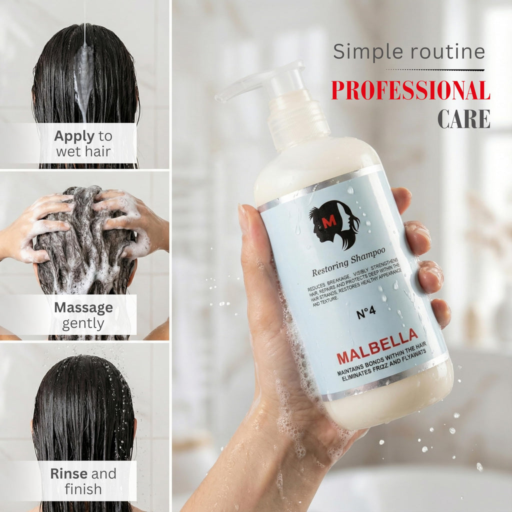 MALBELLA Professional Hair Shampoo – Sulfate-Free Hydration with Wheat Protein, Coconut Oil & Argania Kernel Oil