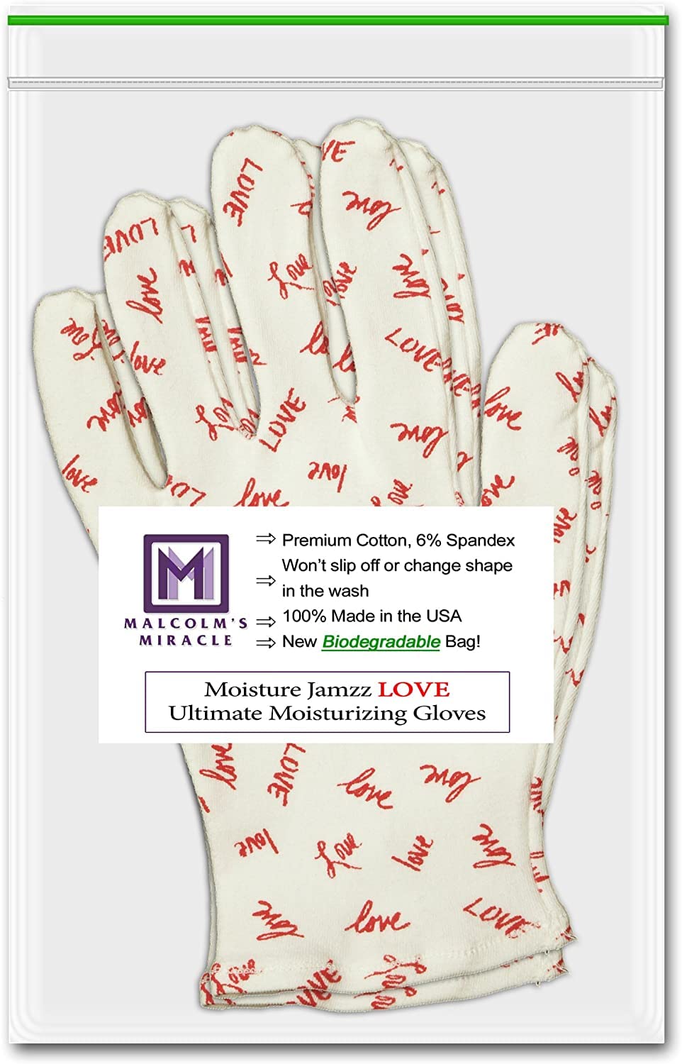 Malcolm's Miracle Love Moisturizing Gloves – USA Made, 2-Year Guarantee, Men's XL