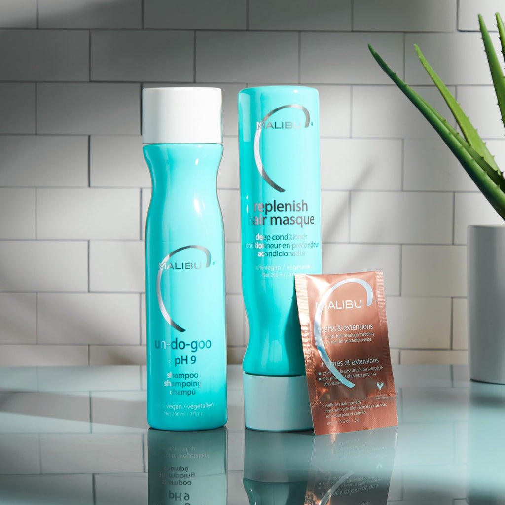 Malibu C Un-Do-Goo Shampoo & Replenish Hair Masque Duo – Clarifying Shampoo + Deep Conditioning Mask for Build-Up (33.8 oz)