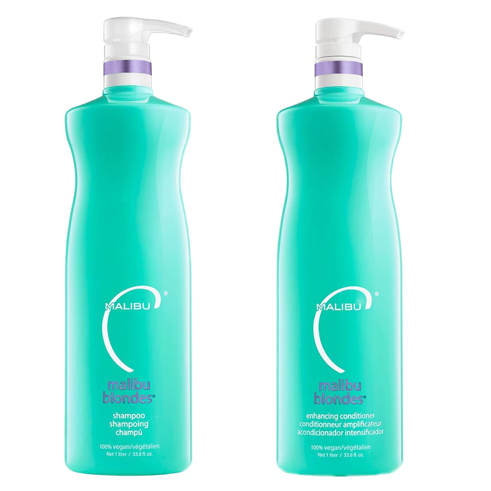 Malibu C Blondes Enhancing Shampoo & Conditioner Duo (33.8 oz) – Purple Tone for Blonde Hair Health & Shine