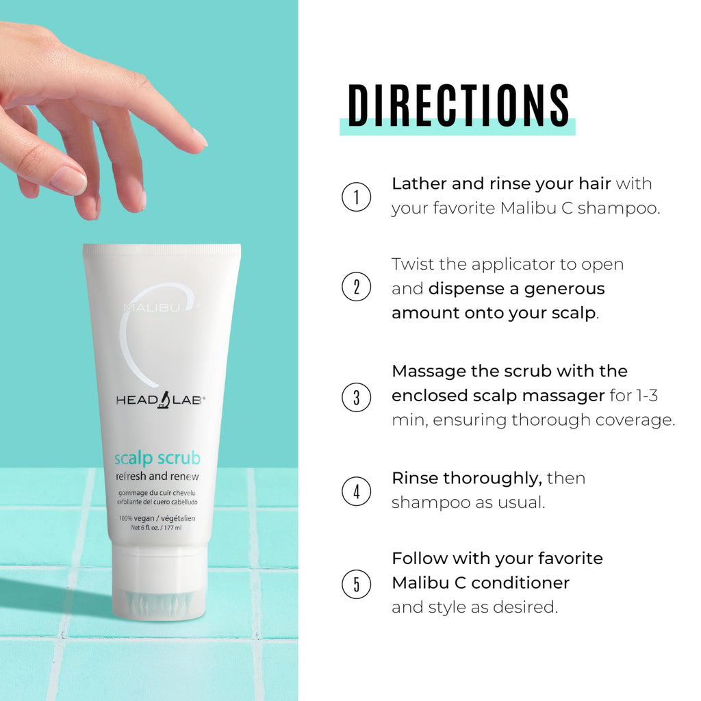 Malibu C Head Lab Scalp Scrub – Gentle Exfoliant with Activated Charcoal & Jojoba Esters (6 oz)