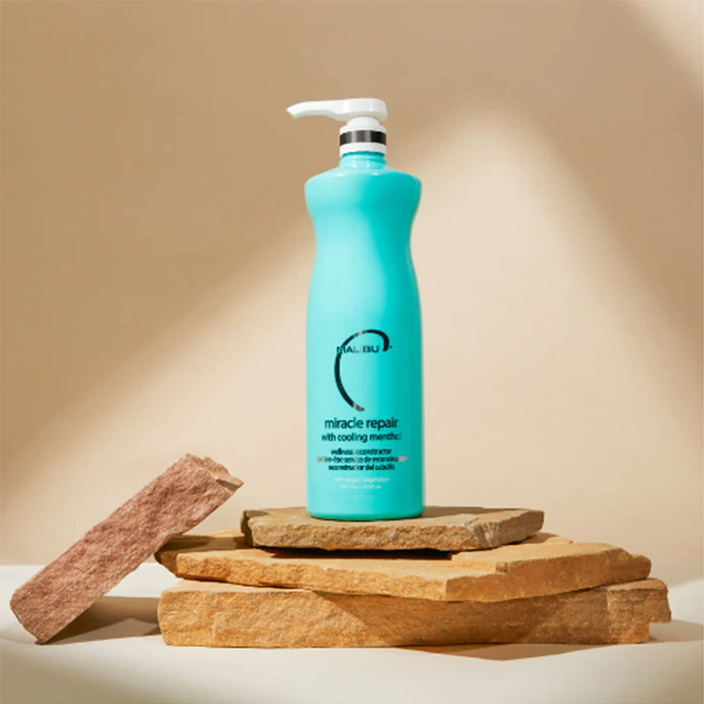 Malibu C Miracle Repair Reconstructor – Nourishing Hair Treatment with Flax Protein & Vitamin B5 (33.8 oz)