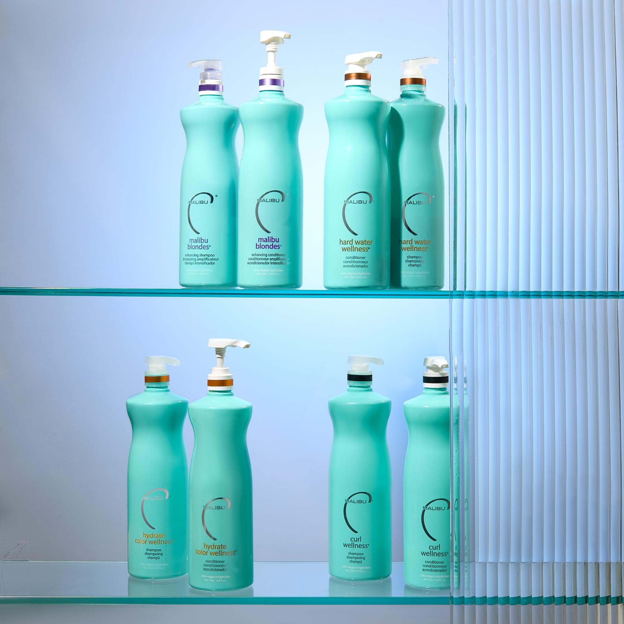 Malibu C Hard Water Wellness Shampoo & Conditioner Duo – Hydrating, Vegan, Sulfate-Free (33.8oz)