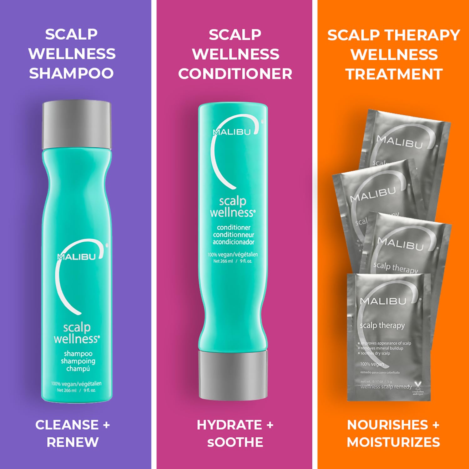 Malibu C Scalp Wellness Shampoo – Sulfate-Free Moisturizing Treatment (9 oz)
