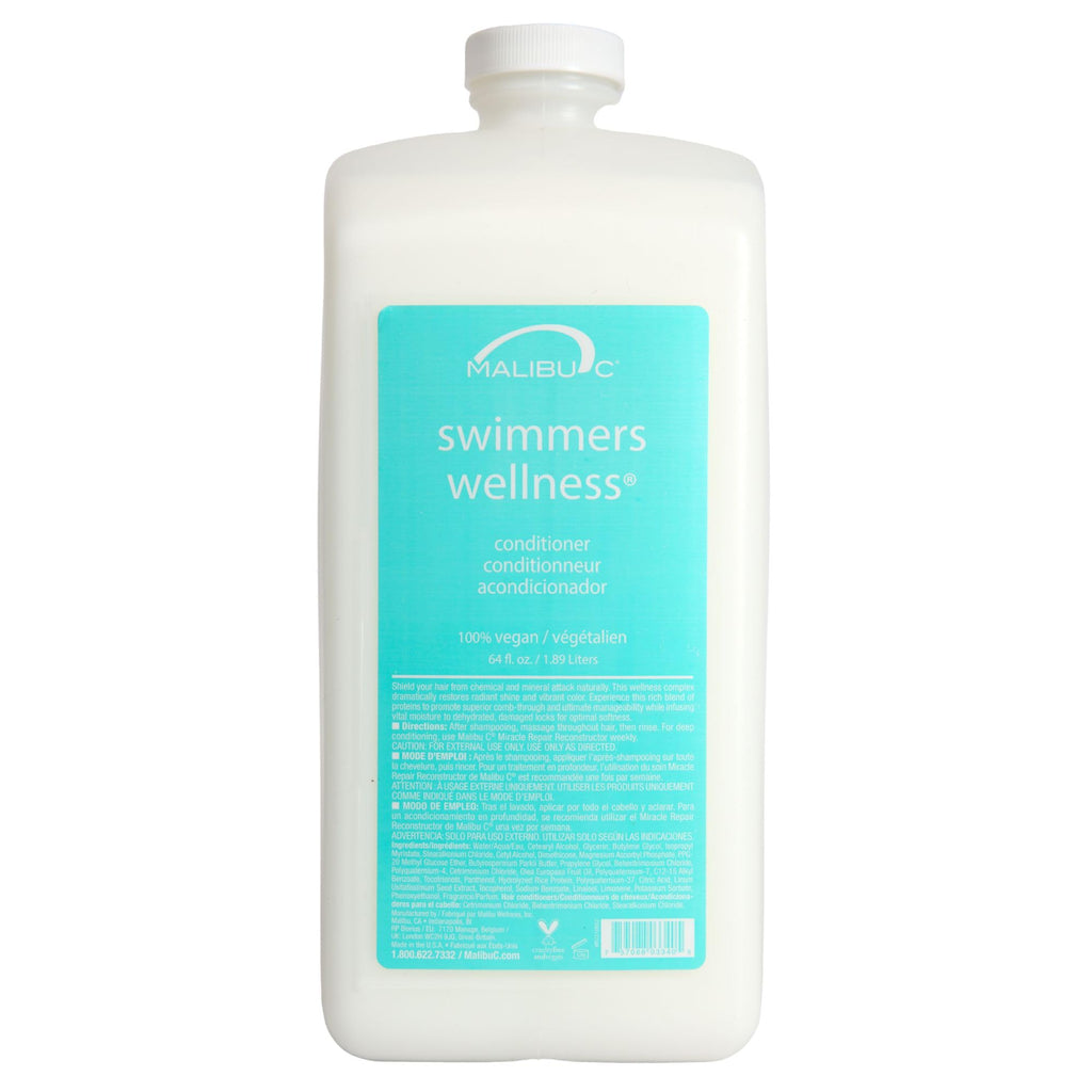 Malibu C Swimmers Wellness Conditioner – Moisturizing Swim Hair Care (64oz)