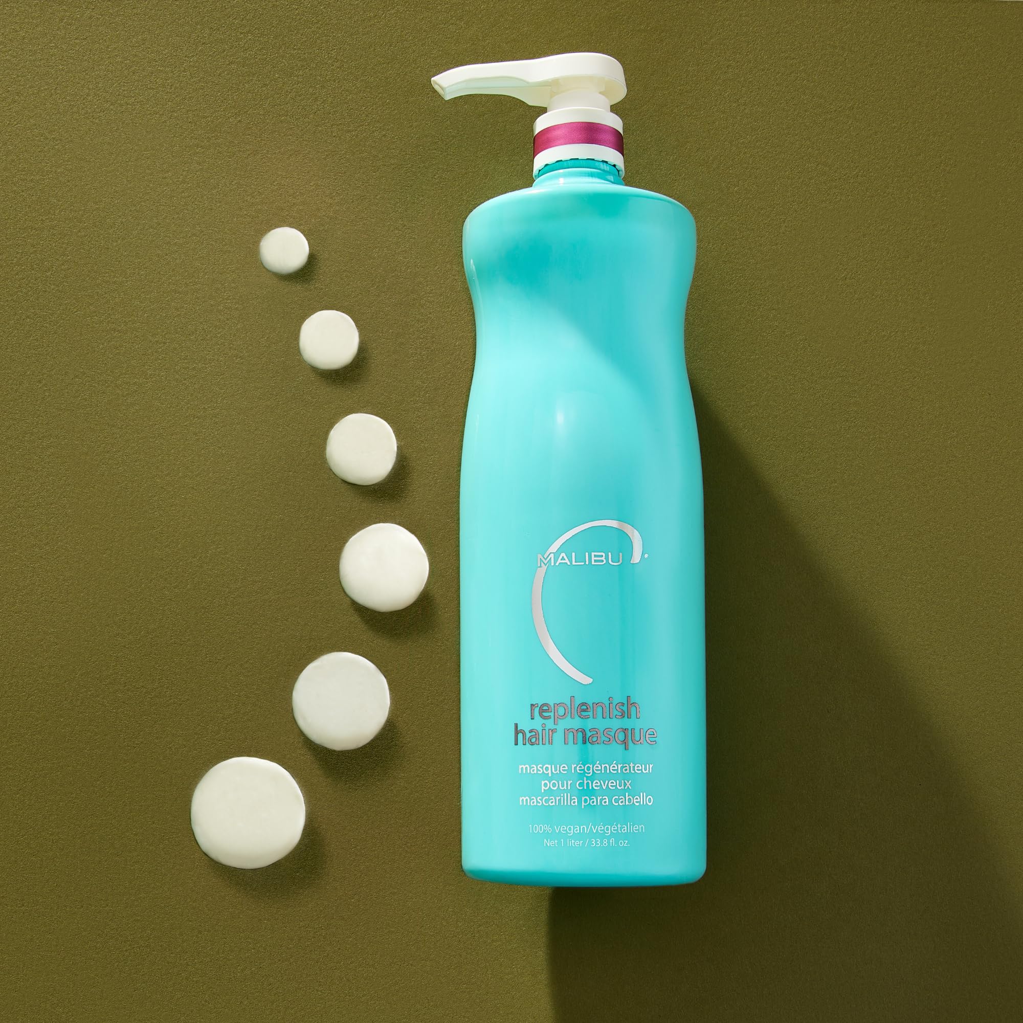 Malibu C Un-Do-Goo Shampoo & Replenish Hair Masque Duo – Clarifying Shampoo + Deep Conditioning Mask for Build-Up (33.8 oz)