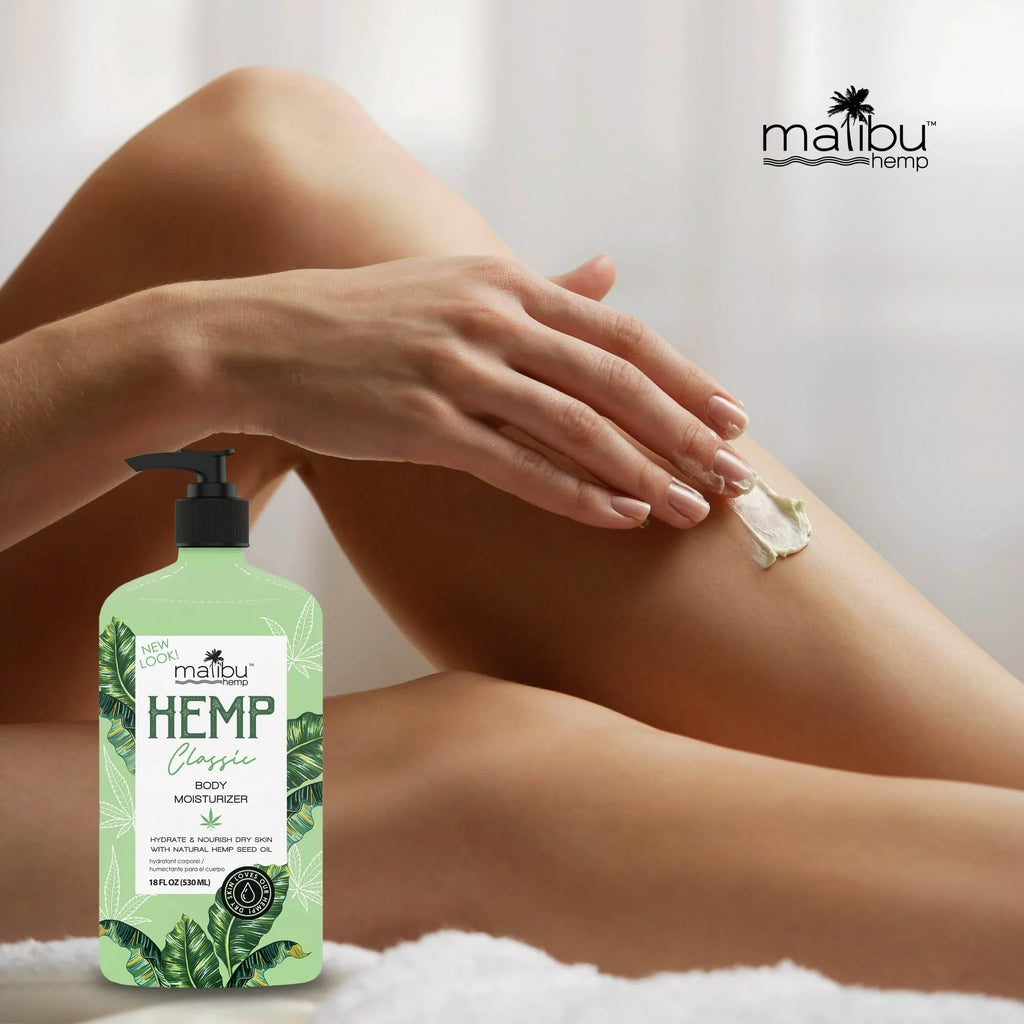 Malibu Hemp Classic Body Moisturizer – Hemp Seed Oil Lotion, Vegan, 18 oz