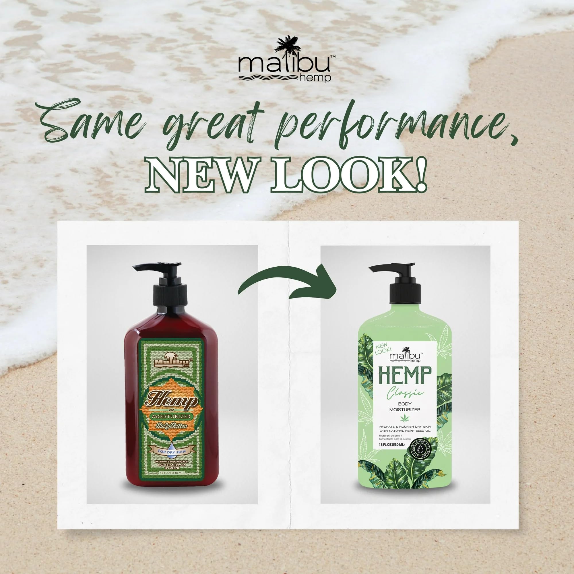 Malibu Hemp Classic Body Moisturizer – Hemp Seed Oil Lotion, Vegan, 18 oz
