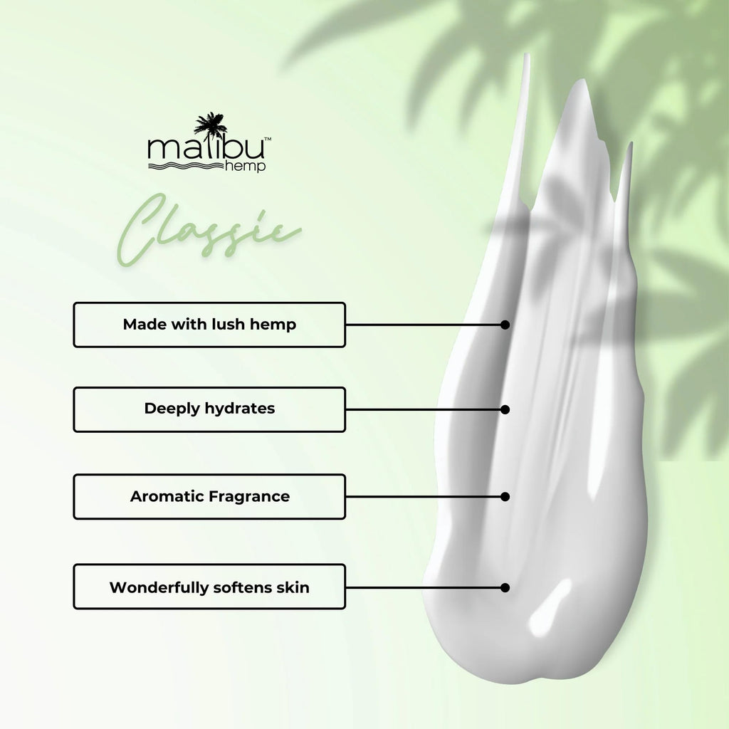 Malibu Hemp Classic Body Moisturizer – Hemp Seed Oil Lotion, Vegan, 18 oz