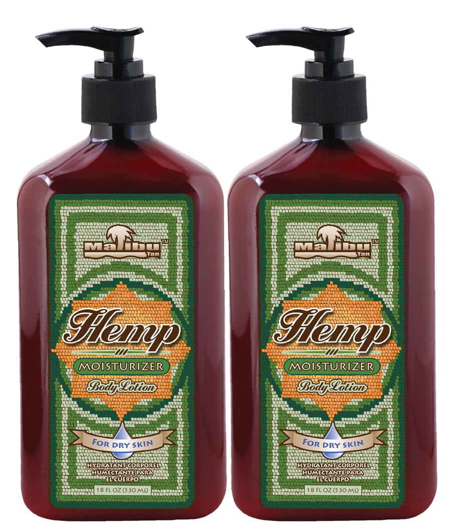 Malibu Tan Body Lotion for Dry Skin – Hemp Moisturizer, 18 oz