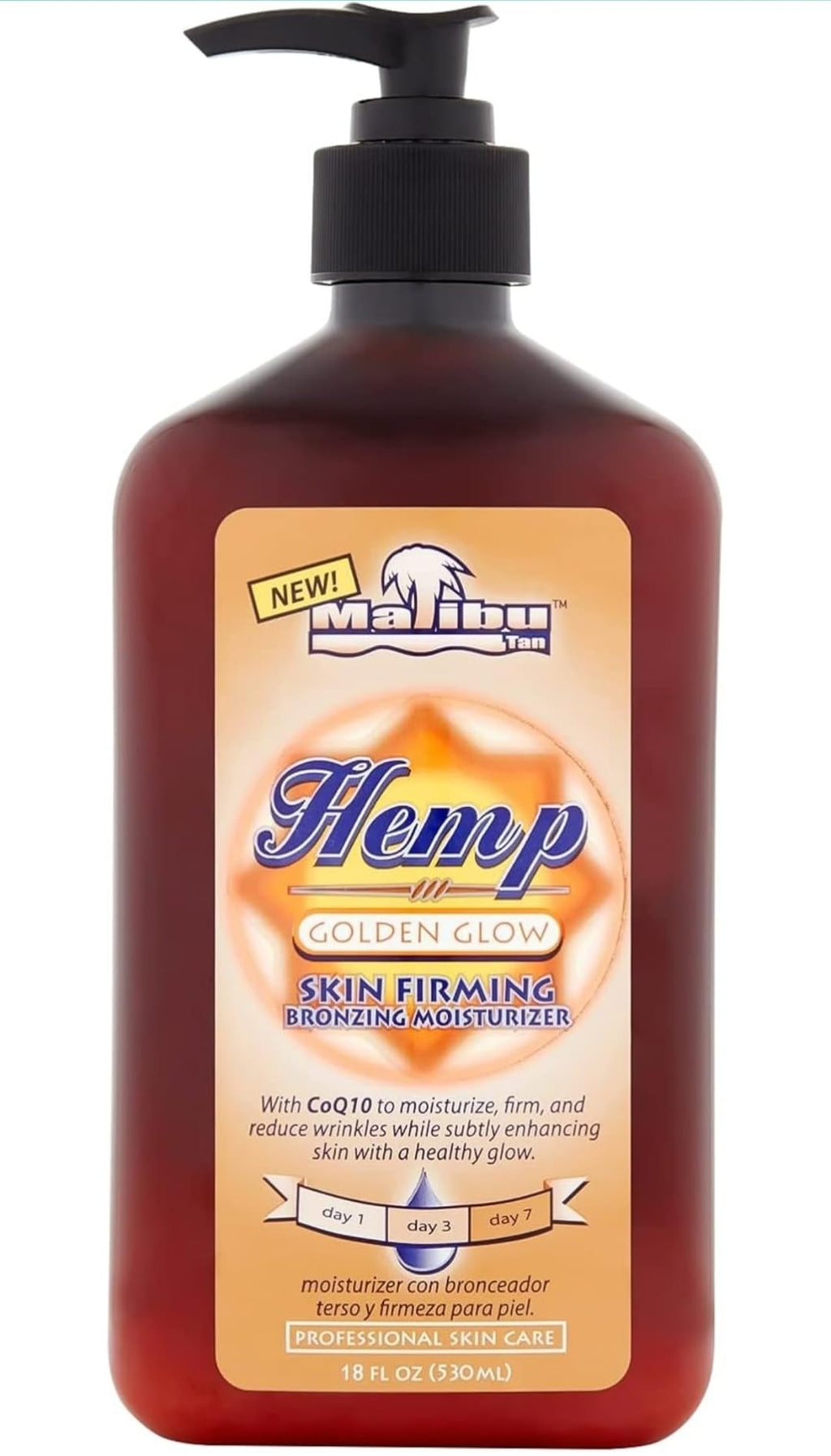 Malibu Tan Hemp Golden Glow Skin Firming Lotion – Medium Deep, 18 oz