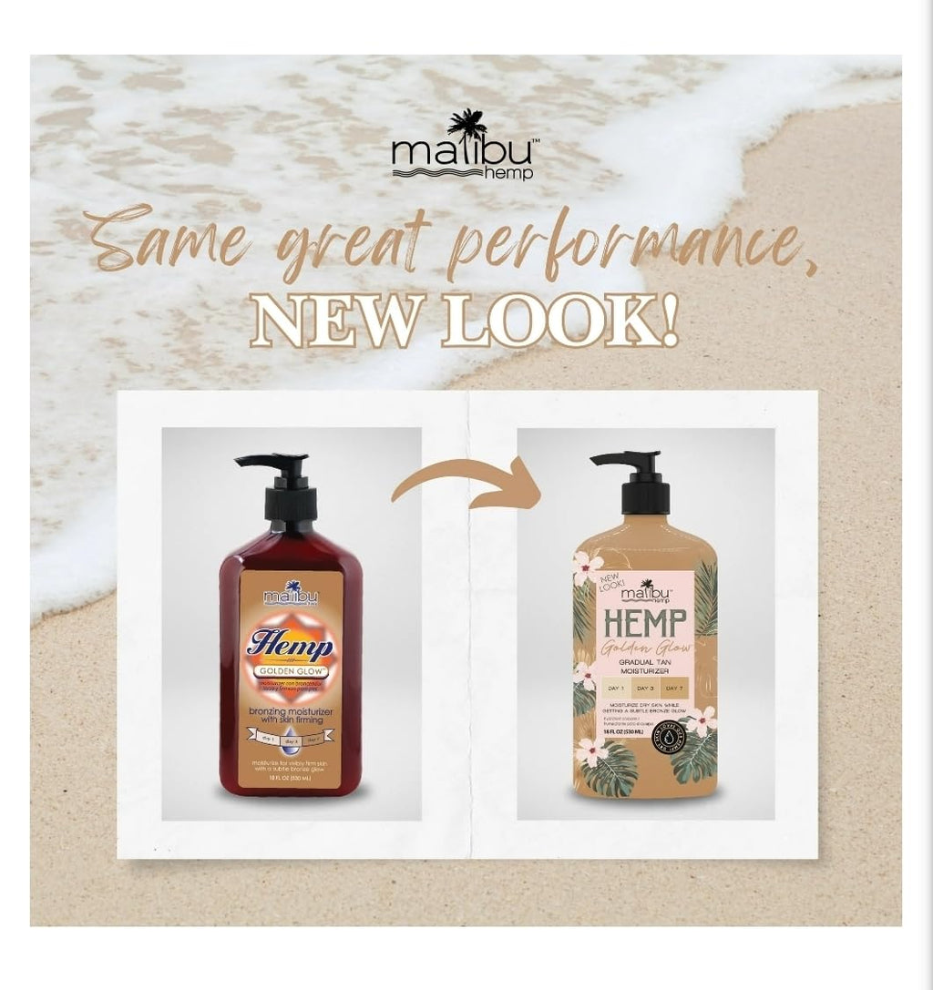Malibu Tan Hemp Golden Glow Skin Firming Lotion – Medium Deep, 18 oz