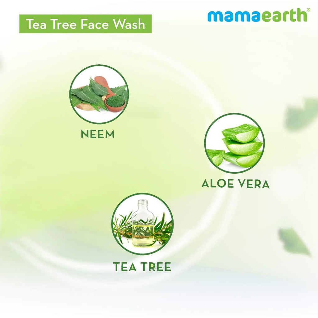 MAMAEARTH Tea Tree Face Wash with Neem — 8.45 oz (250 ml)