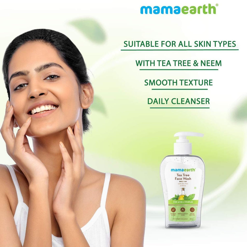 MAMAEARTH Tea Tree Face Wash with Neem — 8.45 oz (250 ml)