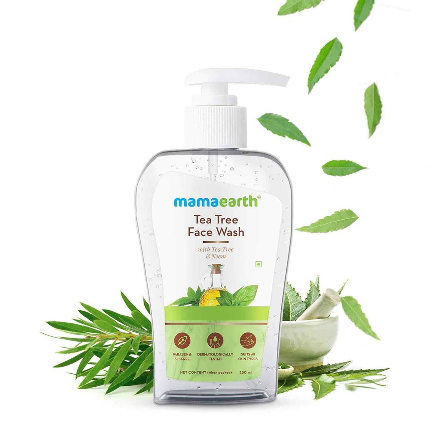 MAMAEARTH Tea Tree Face Wash with Neem — 8.45 oz (250 ml)