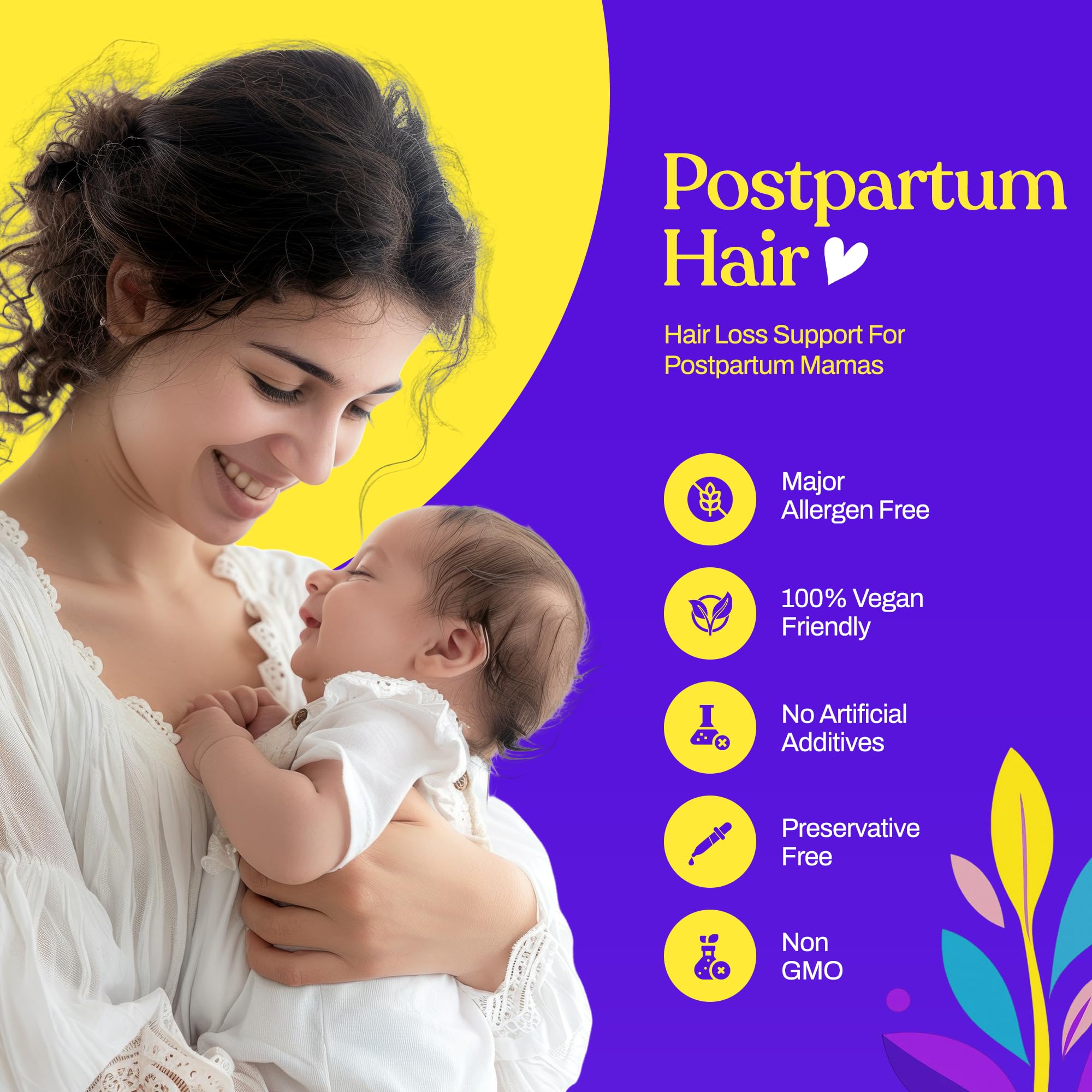 Mama’s Select Postpartum Hair Loss Vitamins – Reduce Shedding, Restore Thickness