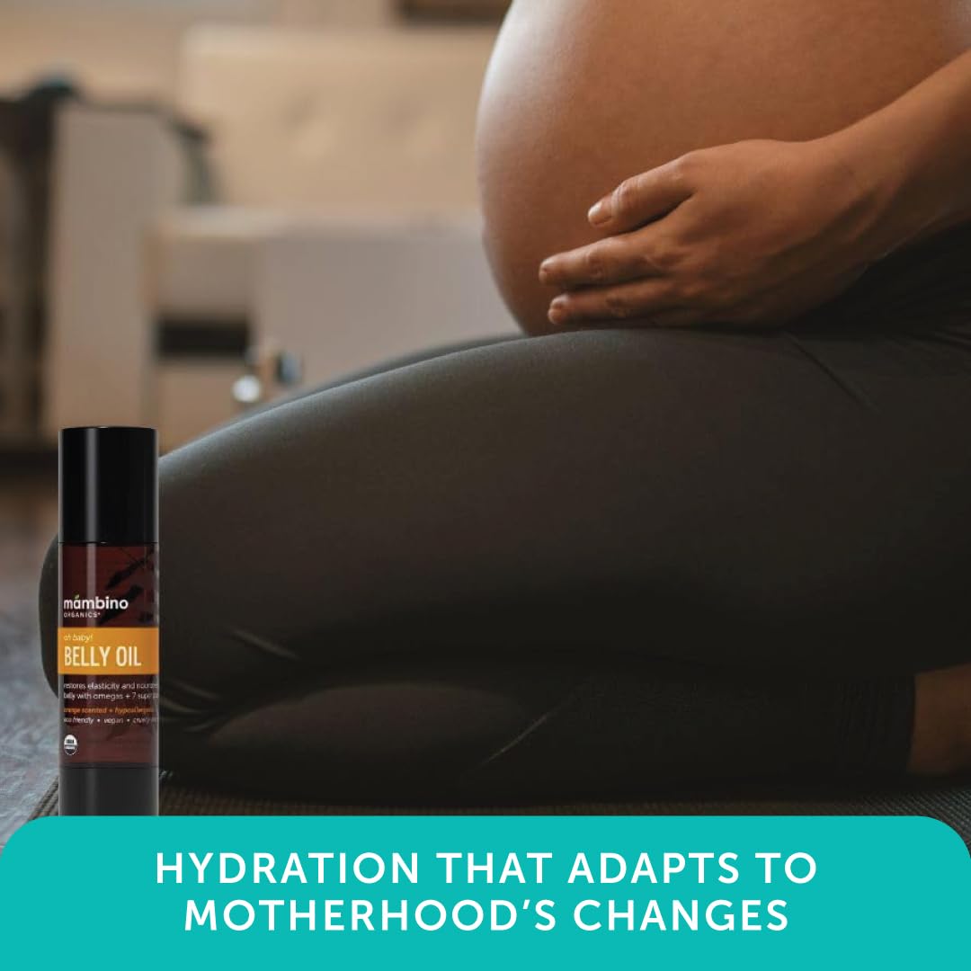 Mambino Organics Oh Baby Belly Oil – Organic Pregnancy & Postpartum Hydration (4 oz x 2)