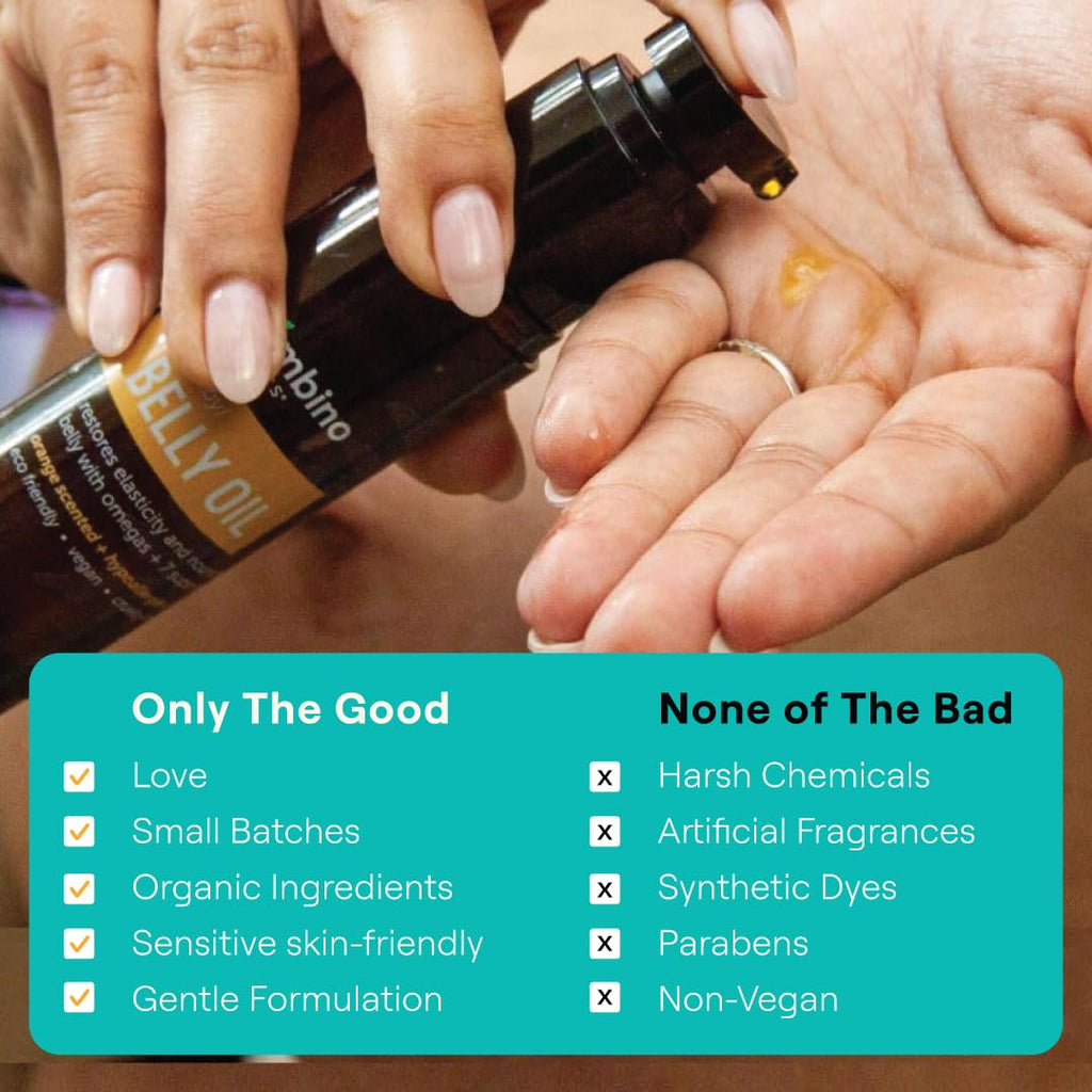 Mambino Organics Oh Baby Belly Oil – Organic Pregnancy & Postpartum Hydration (4 oz x 2)