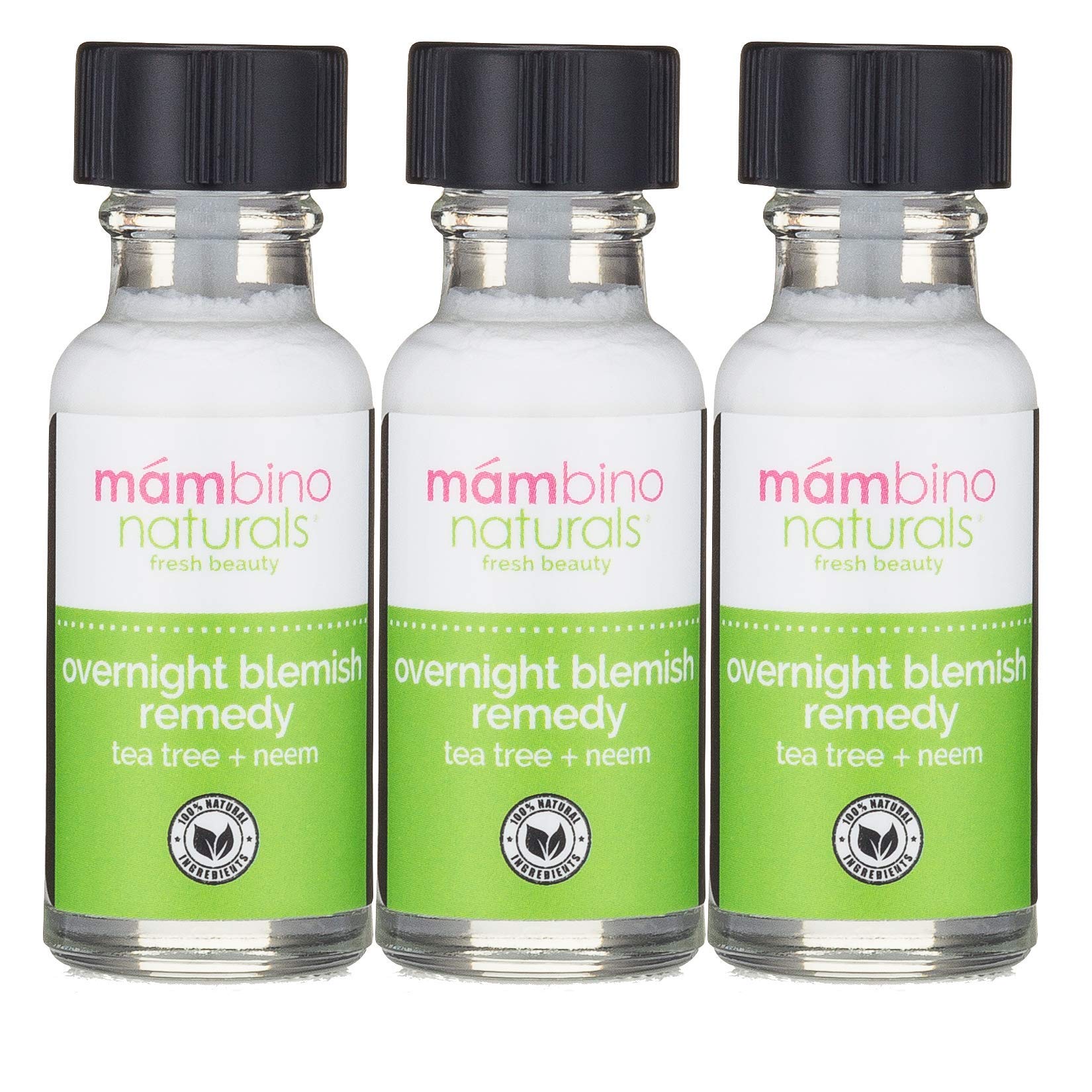 Mambino Organics Overnight Blemish Roll-On – Tea Tree Acne Spot Treatment (15 ml) 3-Pack