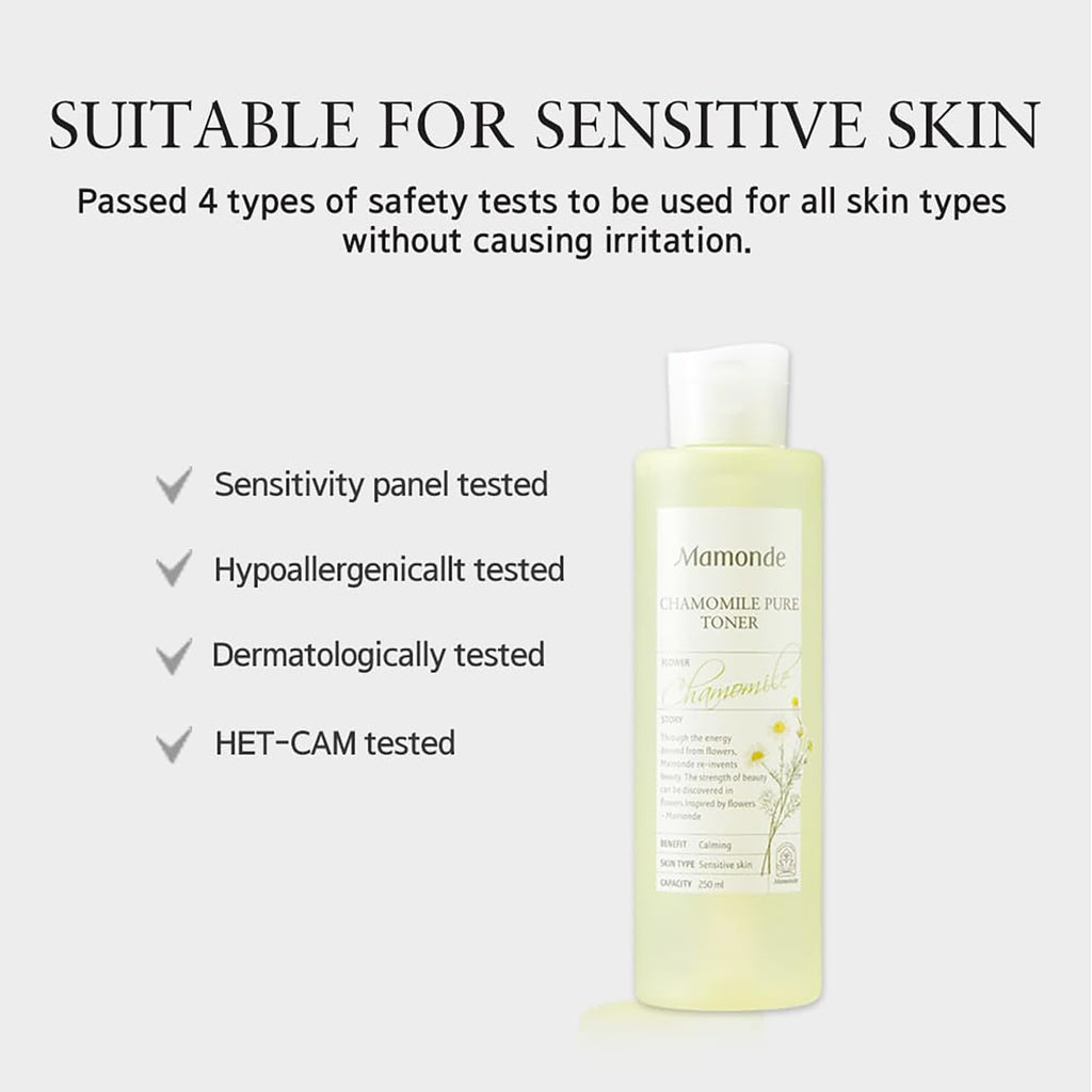 Mamonde Chamomile Pure Vegan Toner – Sensitive Skin, 8.45 fl oz