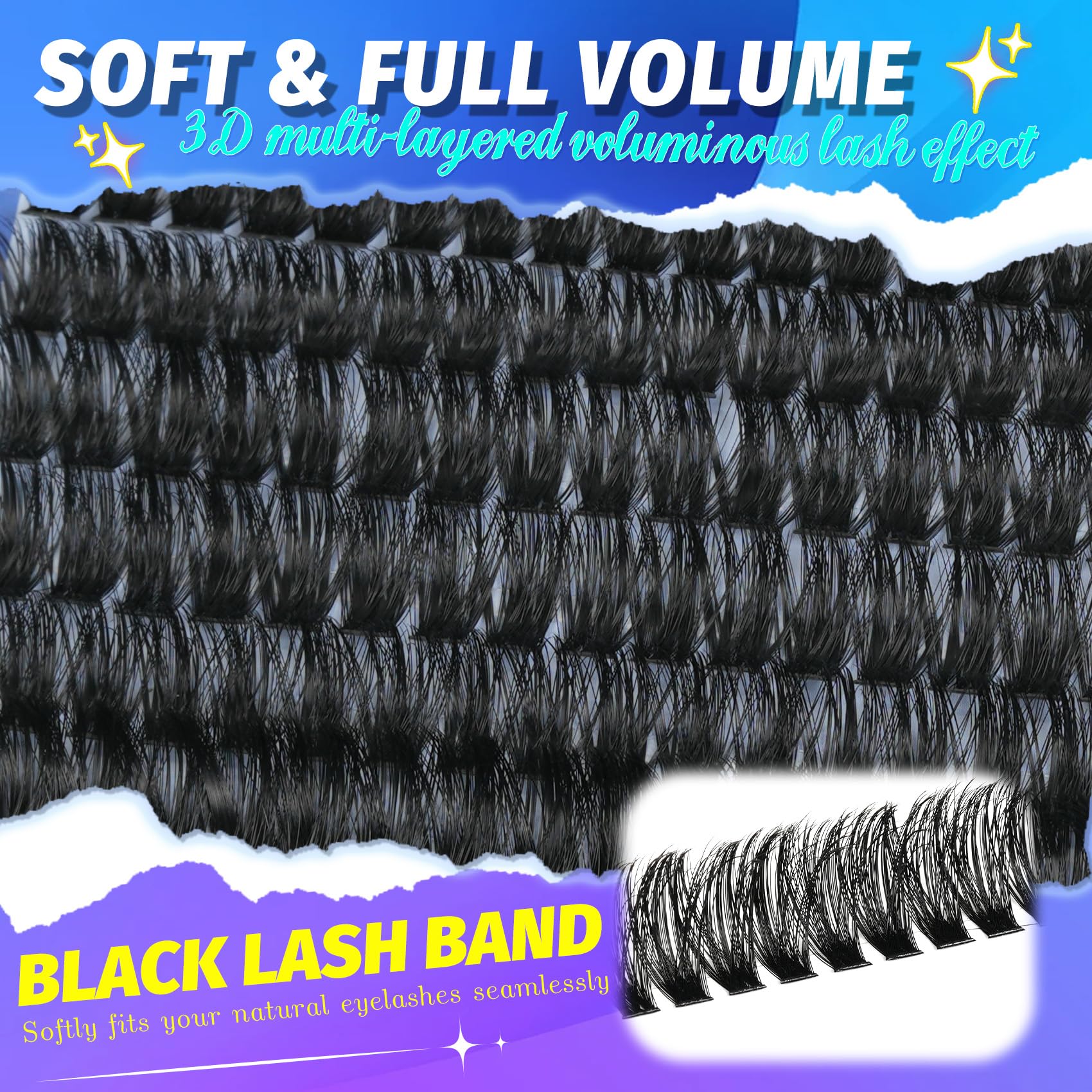 Mamzy Luxe Fluffy Lash Clusters Kit 100D 10-18mm | DIY Full-Volume Eyelash Extensions