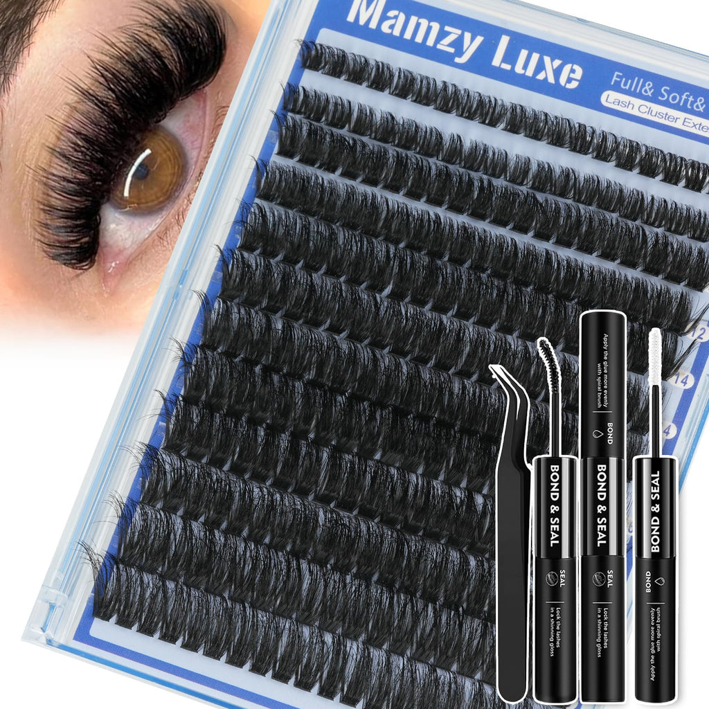 Mamzy Luxe Fluffy Lash Clusters Kit 100D 10-18mm | DIY Full-Volume Eyelash Extensions