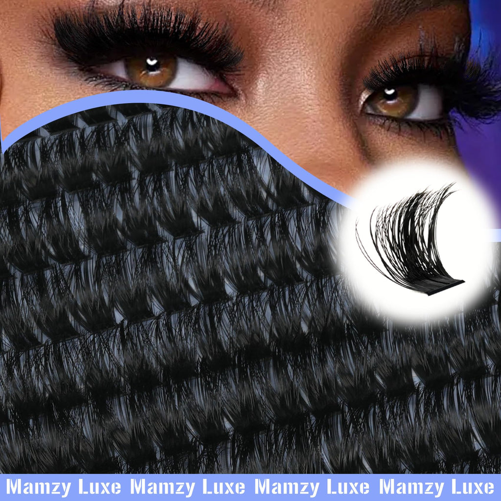 Mamzy Luxe Fluffy Lash Clusters Kit 100D 10-18mm | DIY Full-Volume Eyelash Extensions
