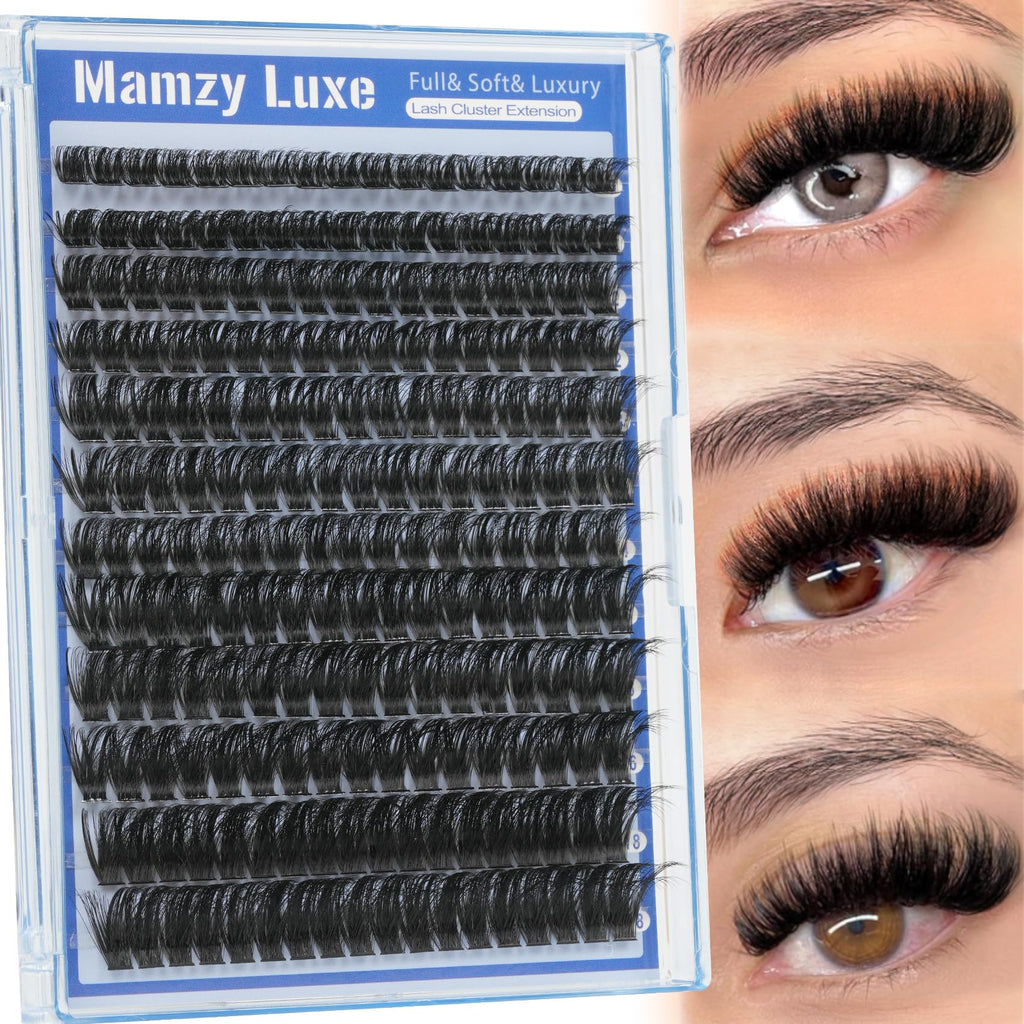 Mamzy Luxe Fluffy Lash Clusters Kit 100D 10-18mm | DIY Full-Volume Eyelash Extensions