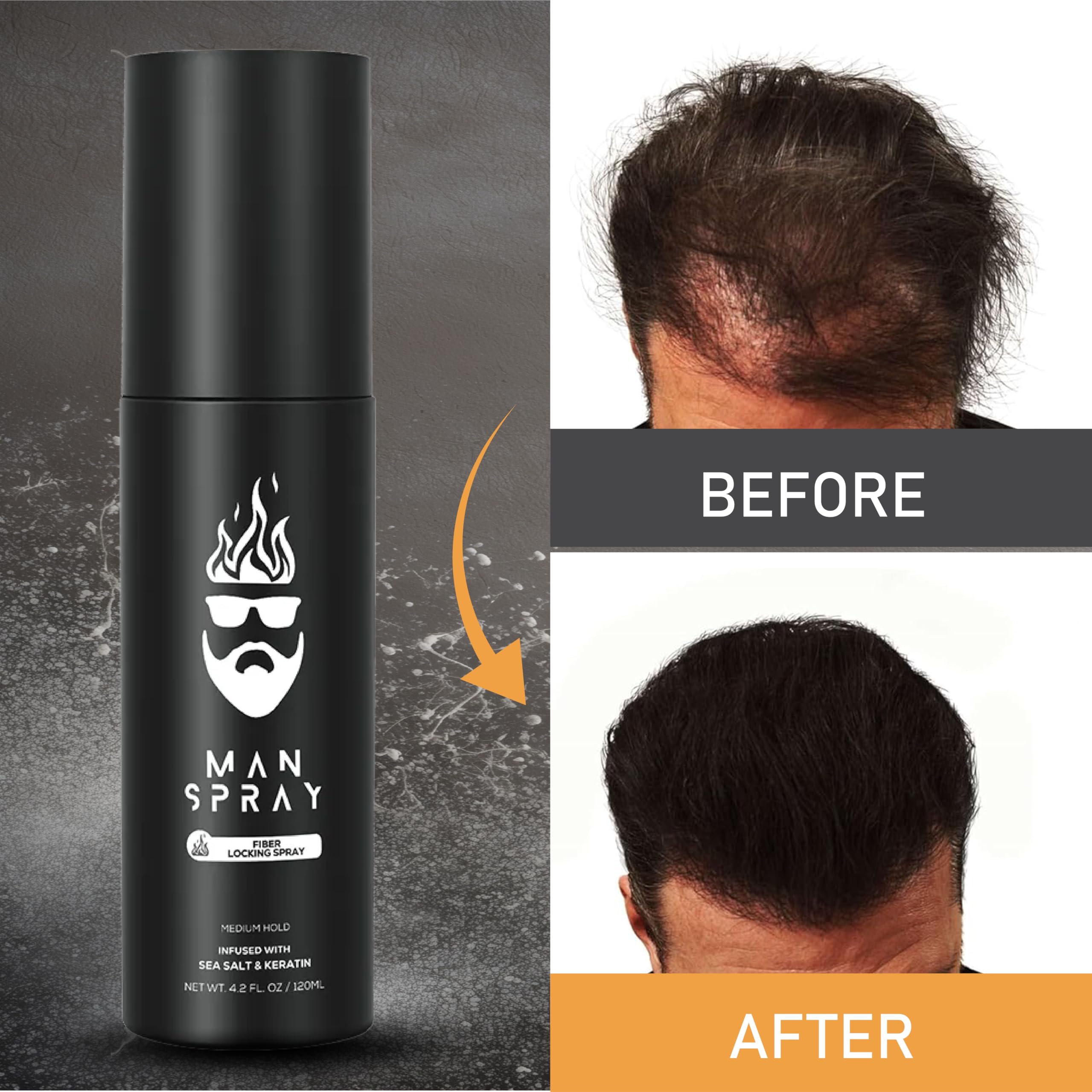 Man Essentials Hair Fiber Locking Spray – Sea Salt & Keratin for Lasting Hold | THE MAN KIT