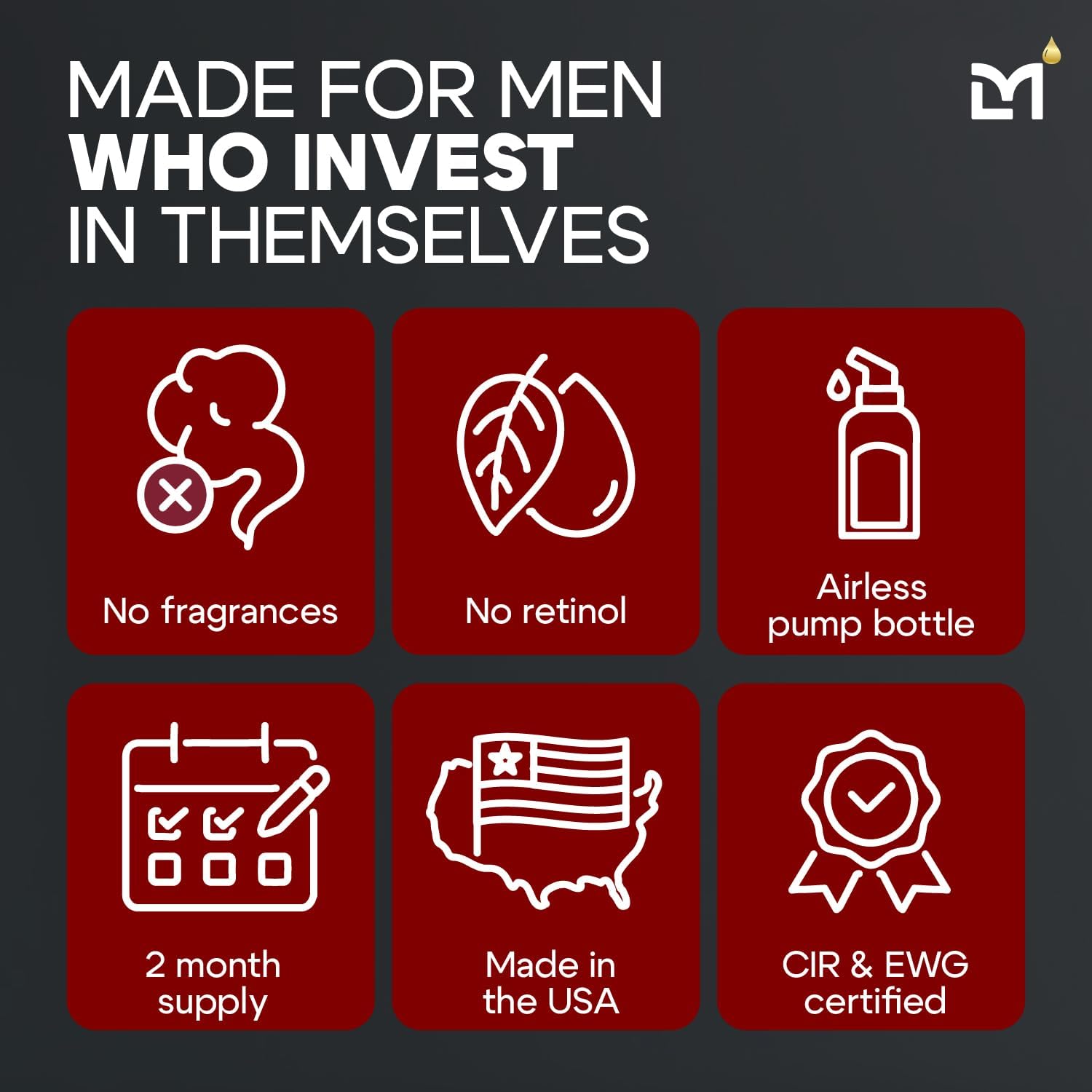 Man Labs Titan MAX Anti-Aging Peptides Serum for Men – Ultra Potency, Unscented, 10% Niacinamide