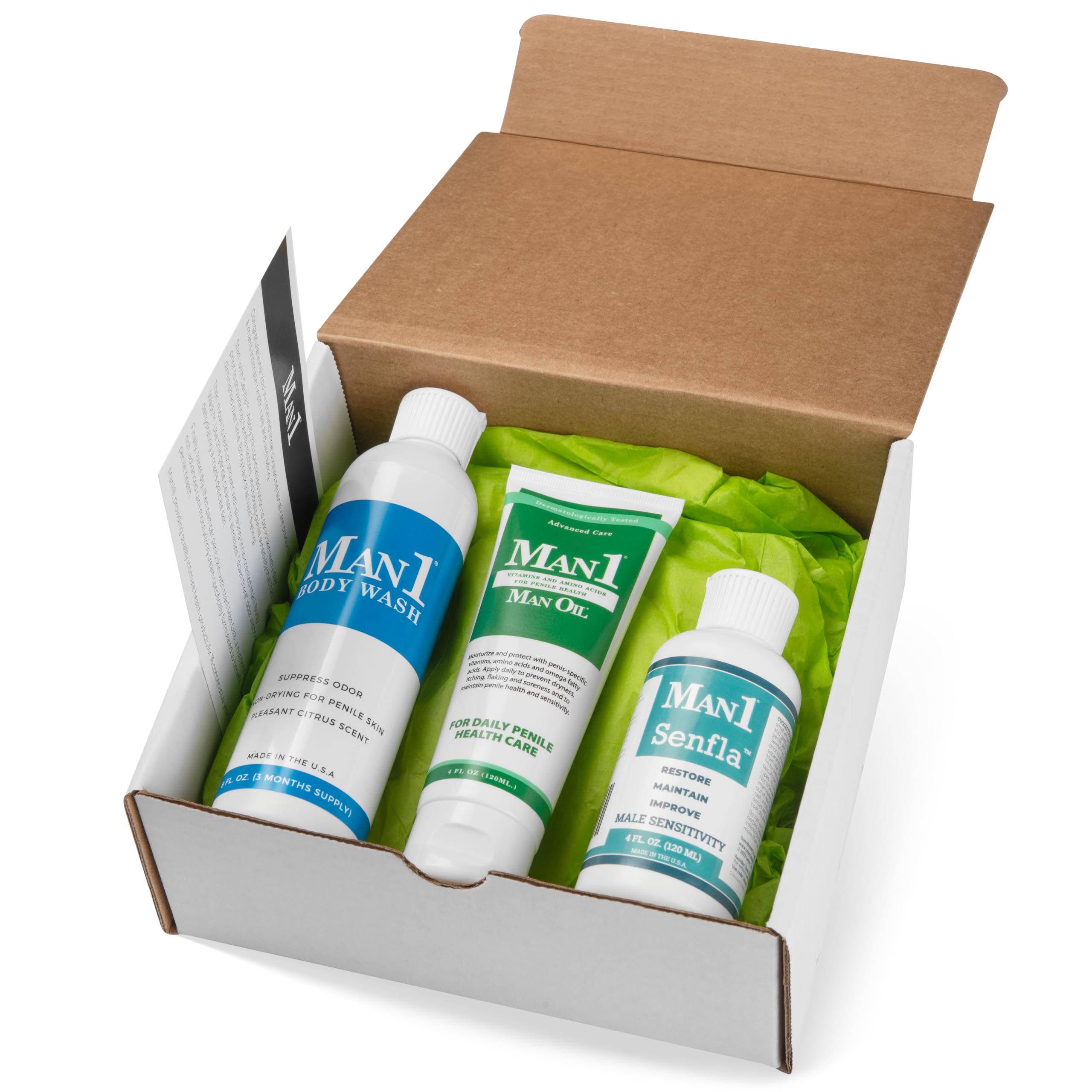 Man1 Man Oil Collection — Premium Penile Care Gift Set (3 Products)
