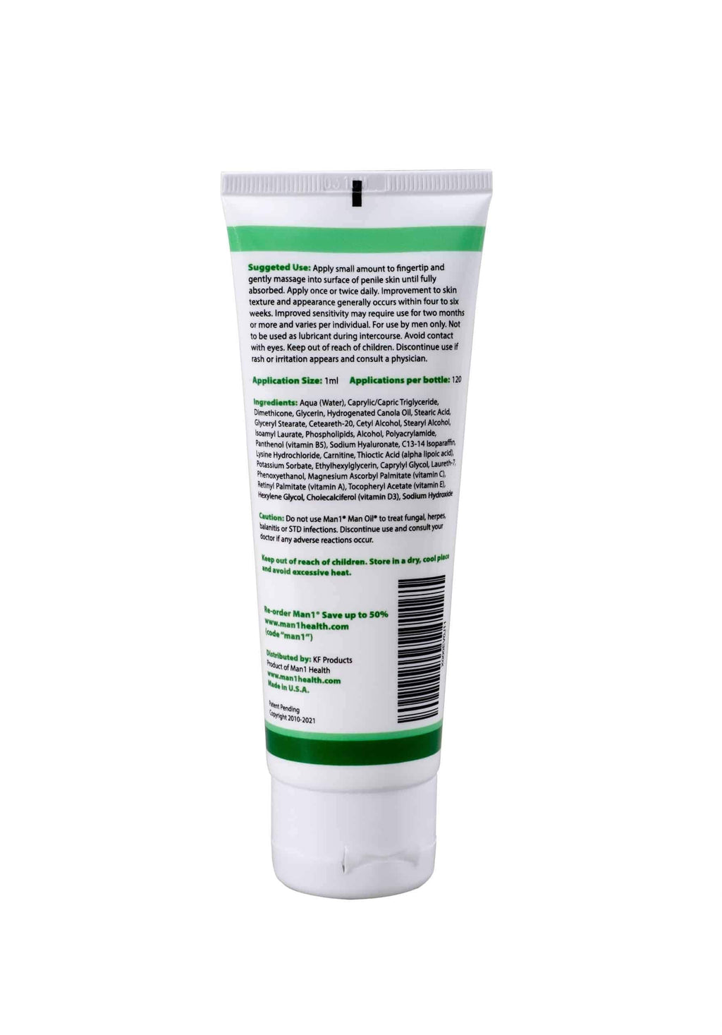 Man1 Man Oil Penile Health Cream - Ultra-Fast Relief & Fragrance-Free Care