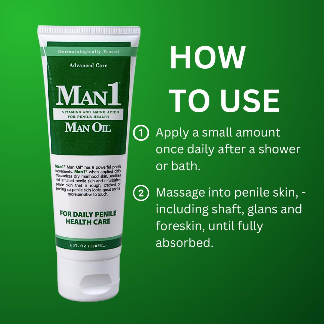 Man1 Man Oil Penile Health Cream - Ultra-Fast Relief & Fragrance-Free Care