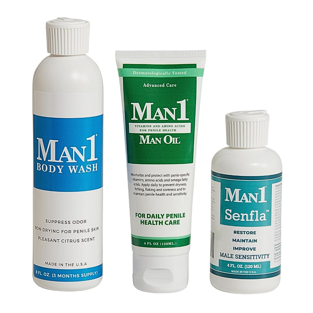 Man1 Man Oil Collection — Premium Penile Care Gift Set (3 Products)