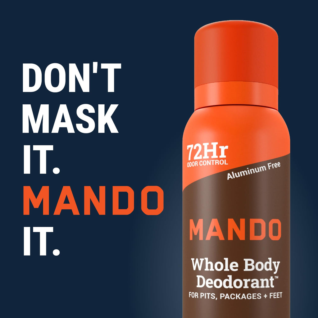 Mando Whole Body Deodorant Spray for Men – Cedar Grove – 72 Hr Odor Control (2-Pack)