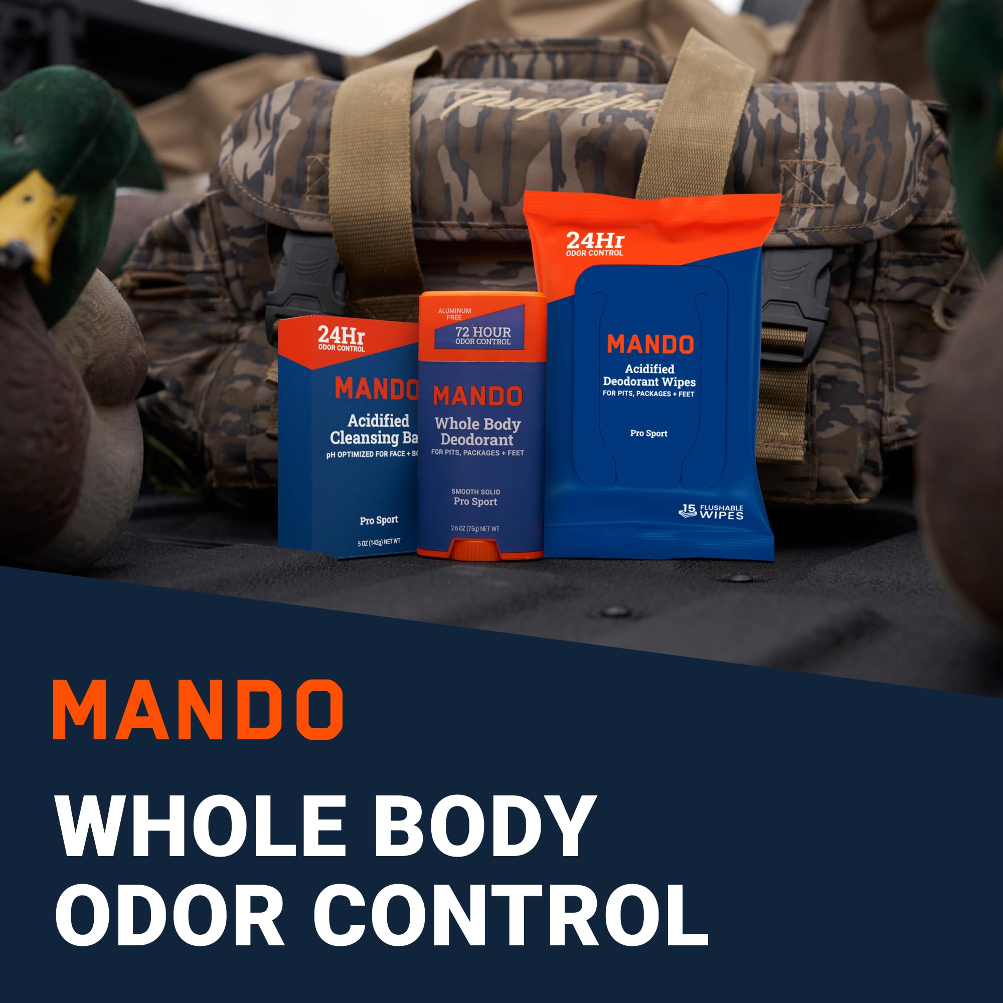 Mando Whole Body Deodorant 3-Piece System – Aluminum-Free Odor Control | Pro Sport