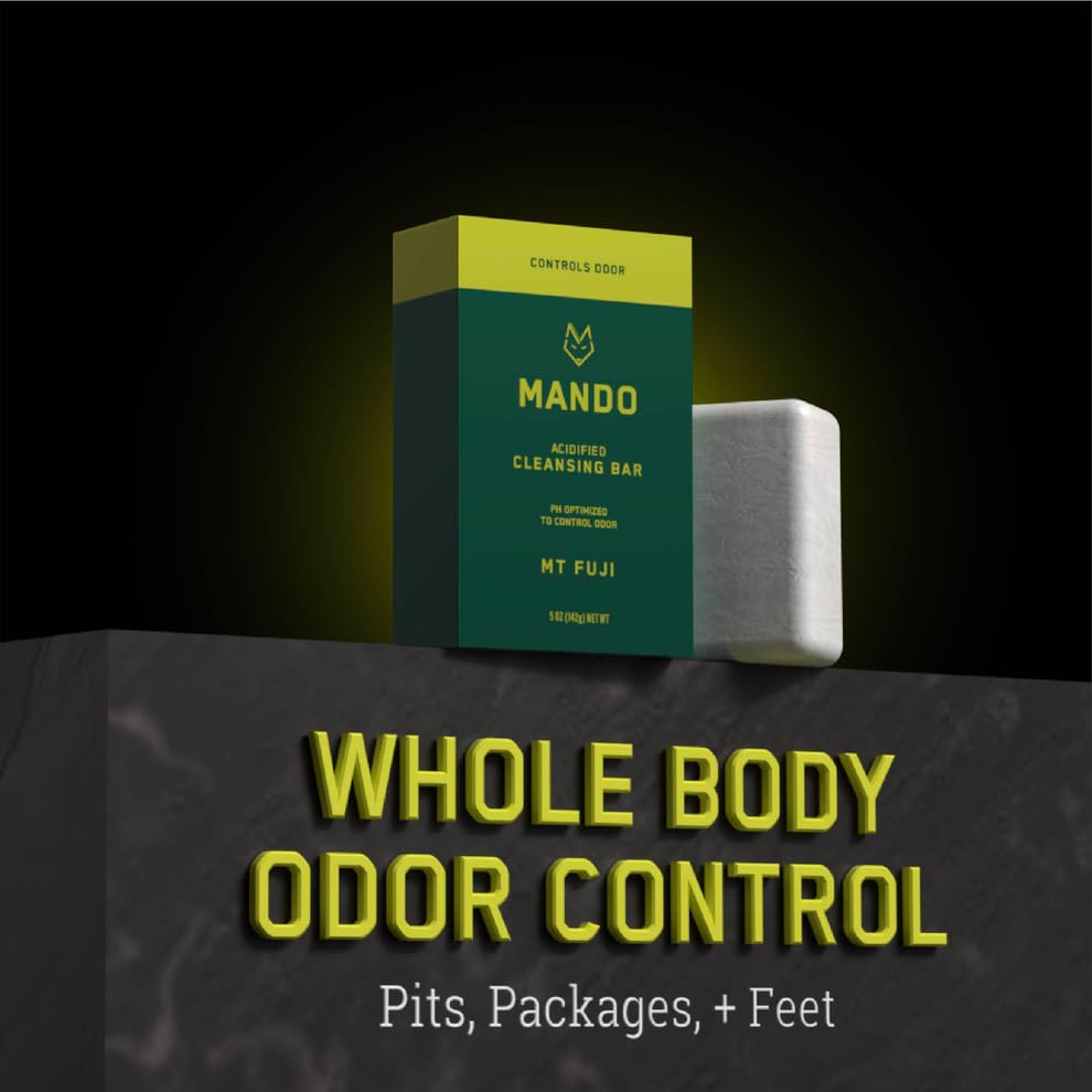 Mando Acidified Cleansing Bar — 24-Hour Odor Control | SLS Free | Mt Fuji