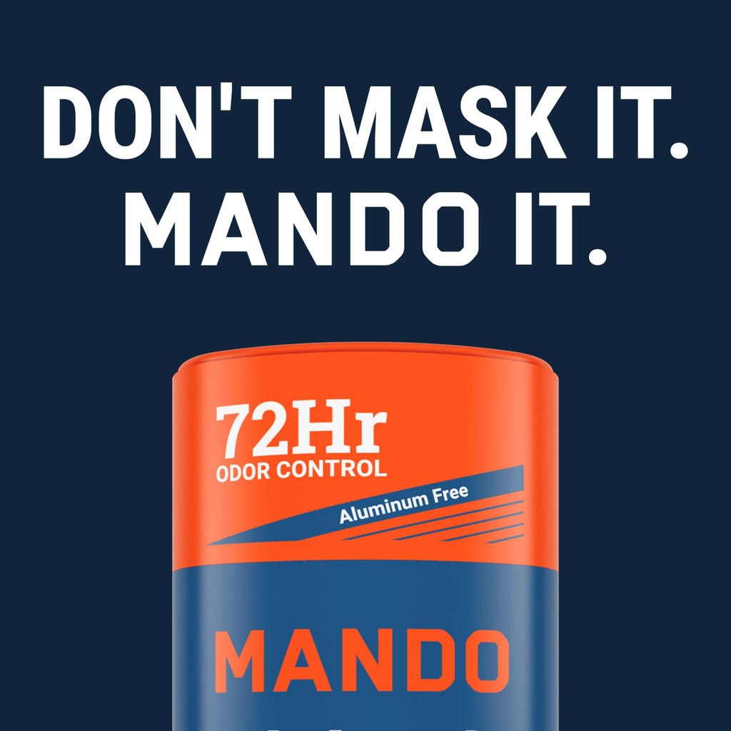 Mando Whole Body Deodorant Pro Sport 2-Piece System – 2.6 oz Solid Stick + 3.6 oz Spray (Aluminum & Baking Soda Free)