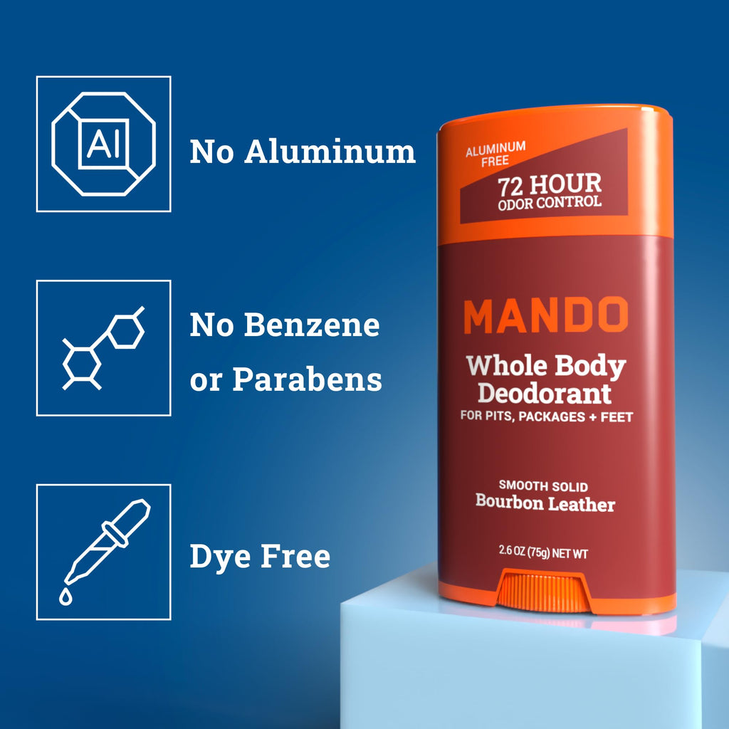 Mando Whole Body Three Piece System – Bourbon Leather | Aluminum & Baking Soda Free Odor Control