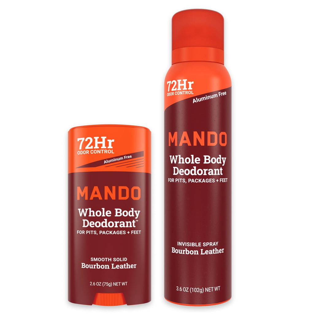 Mando Bourbon Leather Whole Body Deodorant – 2-Piece Aluminum-Free Odor Control