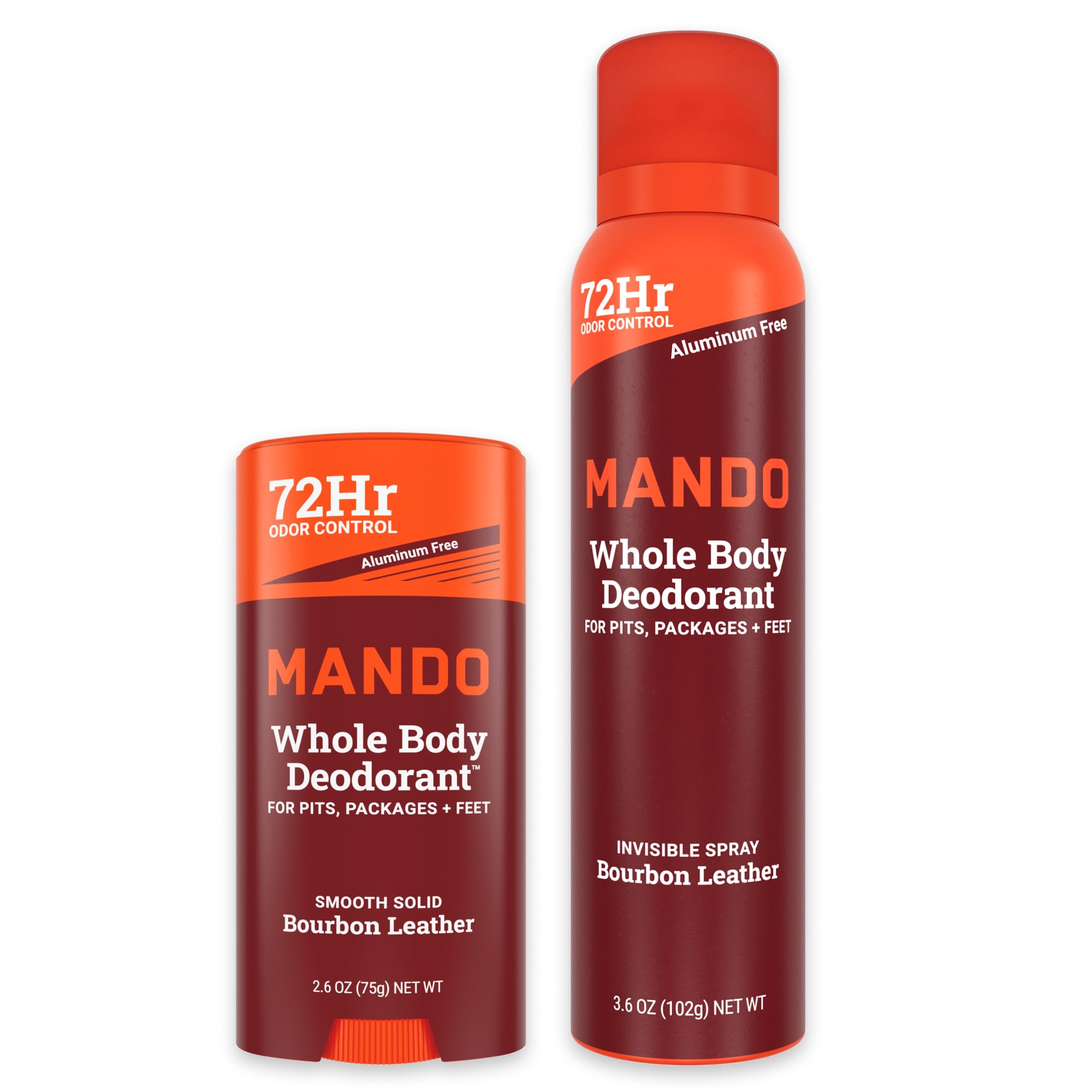 Mando Bourbon Leather Whole Body Deodorant – 2-Piece Aluminum-Free Odor Control