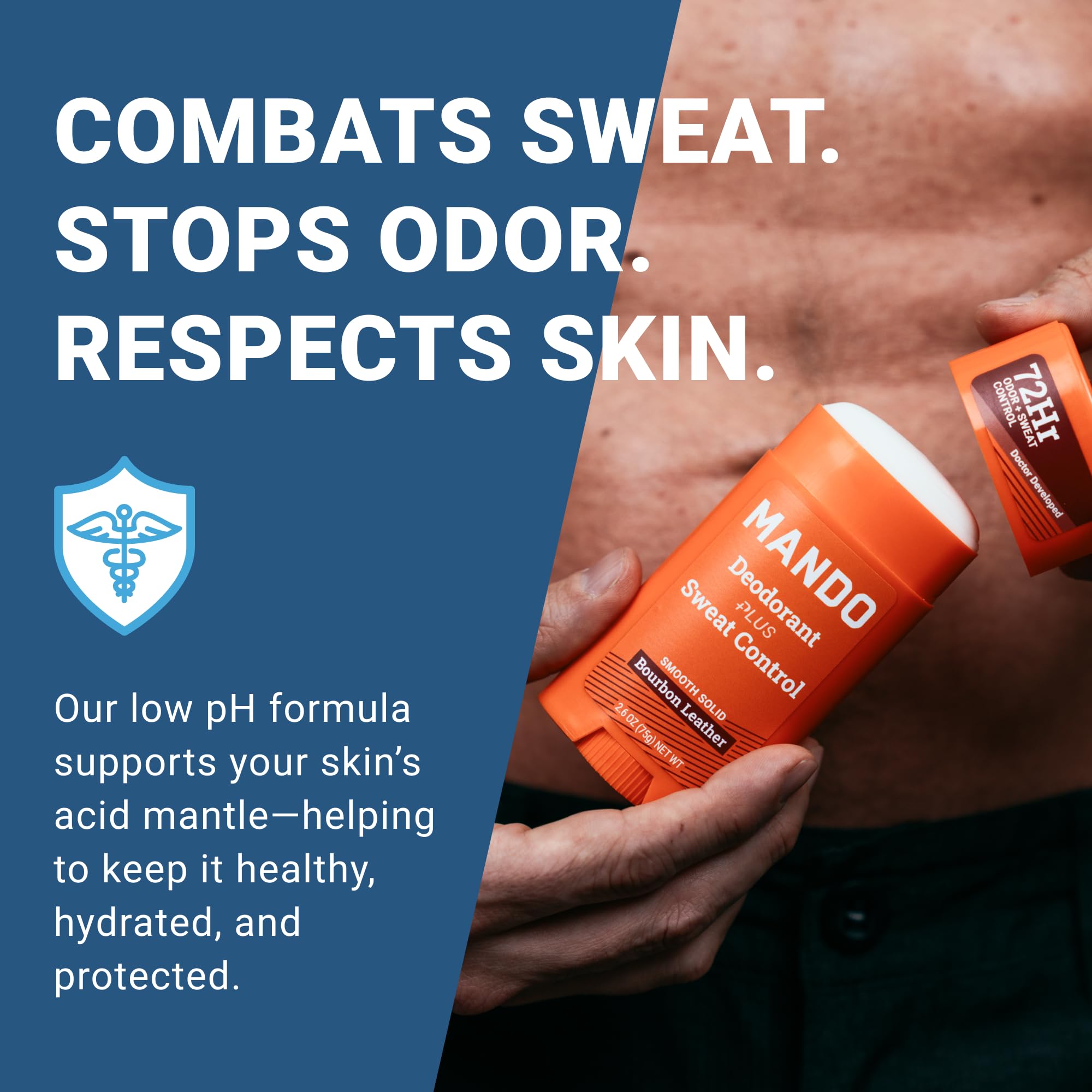Mando Extra Strength Antiperspirant for Men – 72-Hour Odor & Sweat Control, Bourbon Leather, 2-Pack