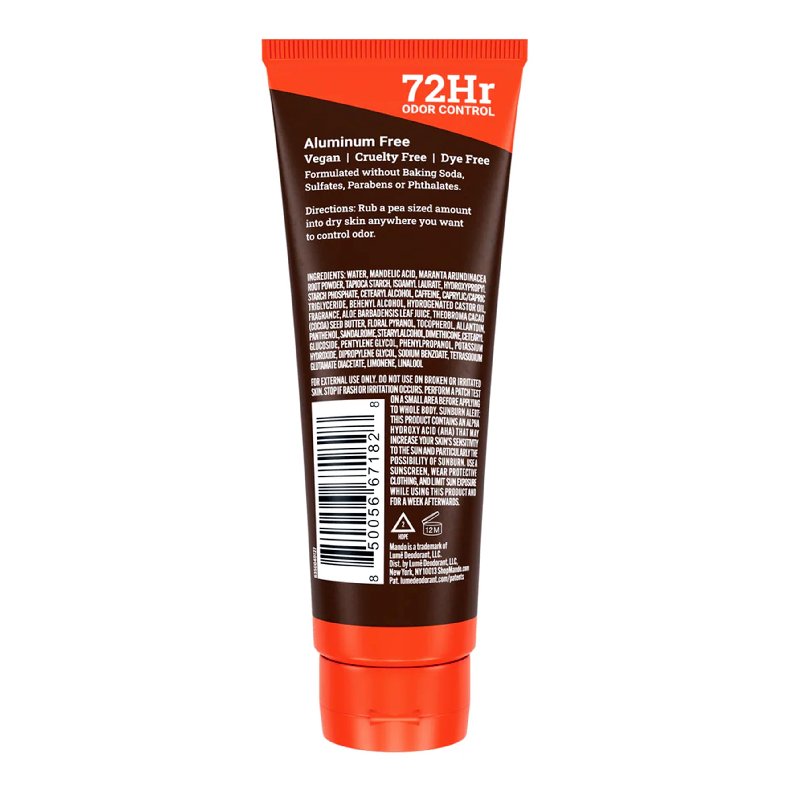 Mando Whole Body Deodorant - Cedar Grove - Aluminum-Free Invisible Cream Deodorant - 3.0 oz (Pack of 01)