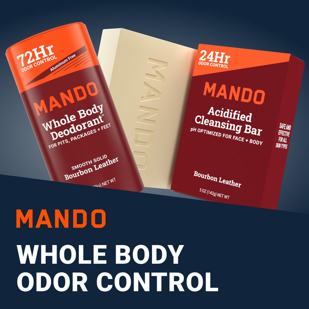 Mando Whole Body Deodorant 2-Piece System – Bourbon Leather – Aluminum & Baking Soda Free