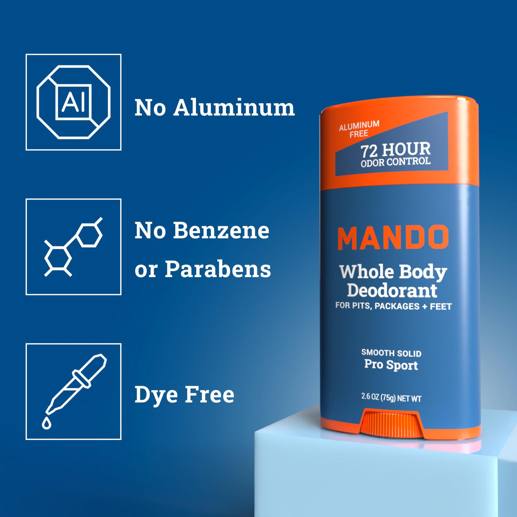 Mando Whole Body 3-Piece System – Aluminum & Baking Soda Free Odor Control (Pro Sport)
