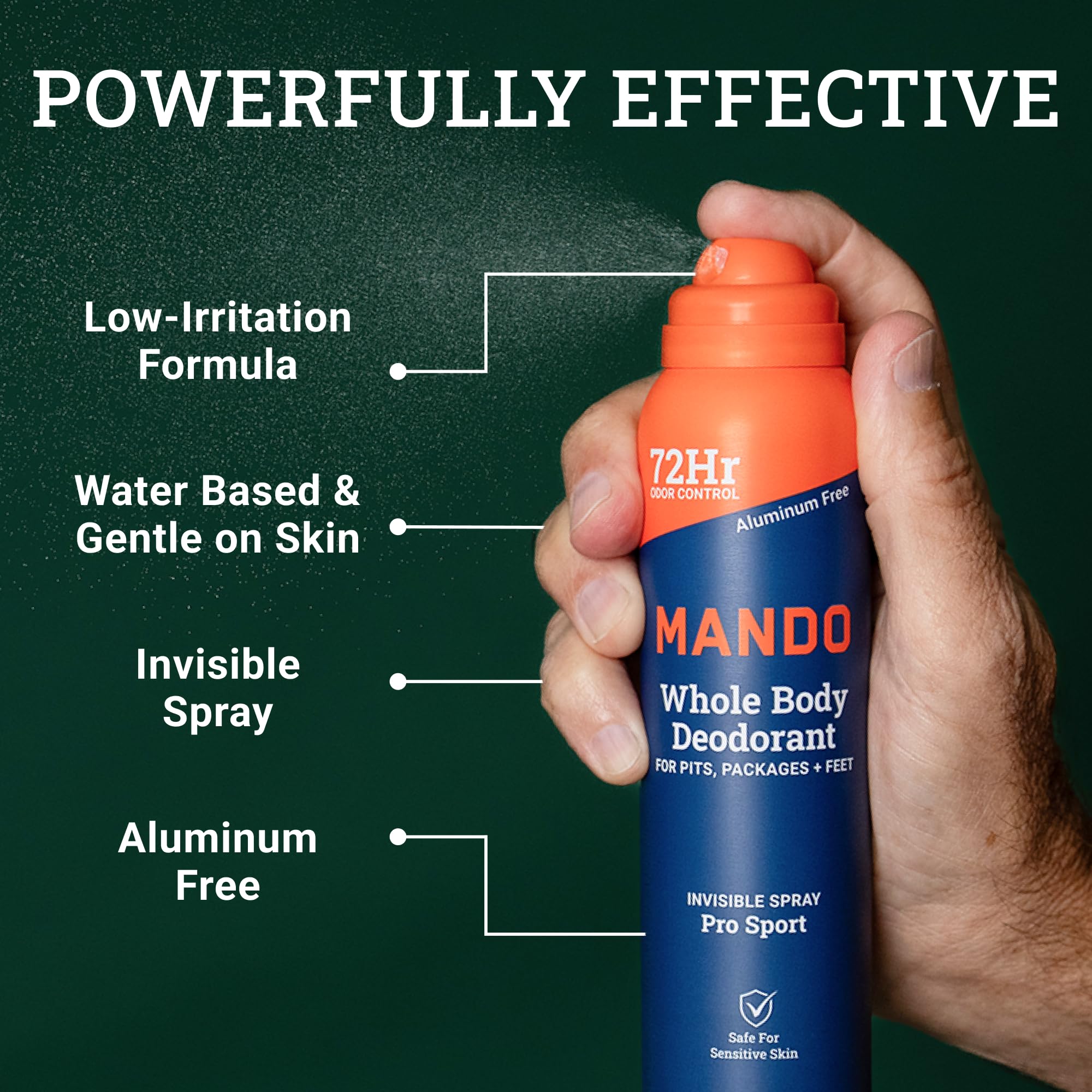Mando Whole Body 3-Piece System – Aluminum & Baking Soda Free Odor Control (Pro Sport)