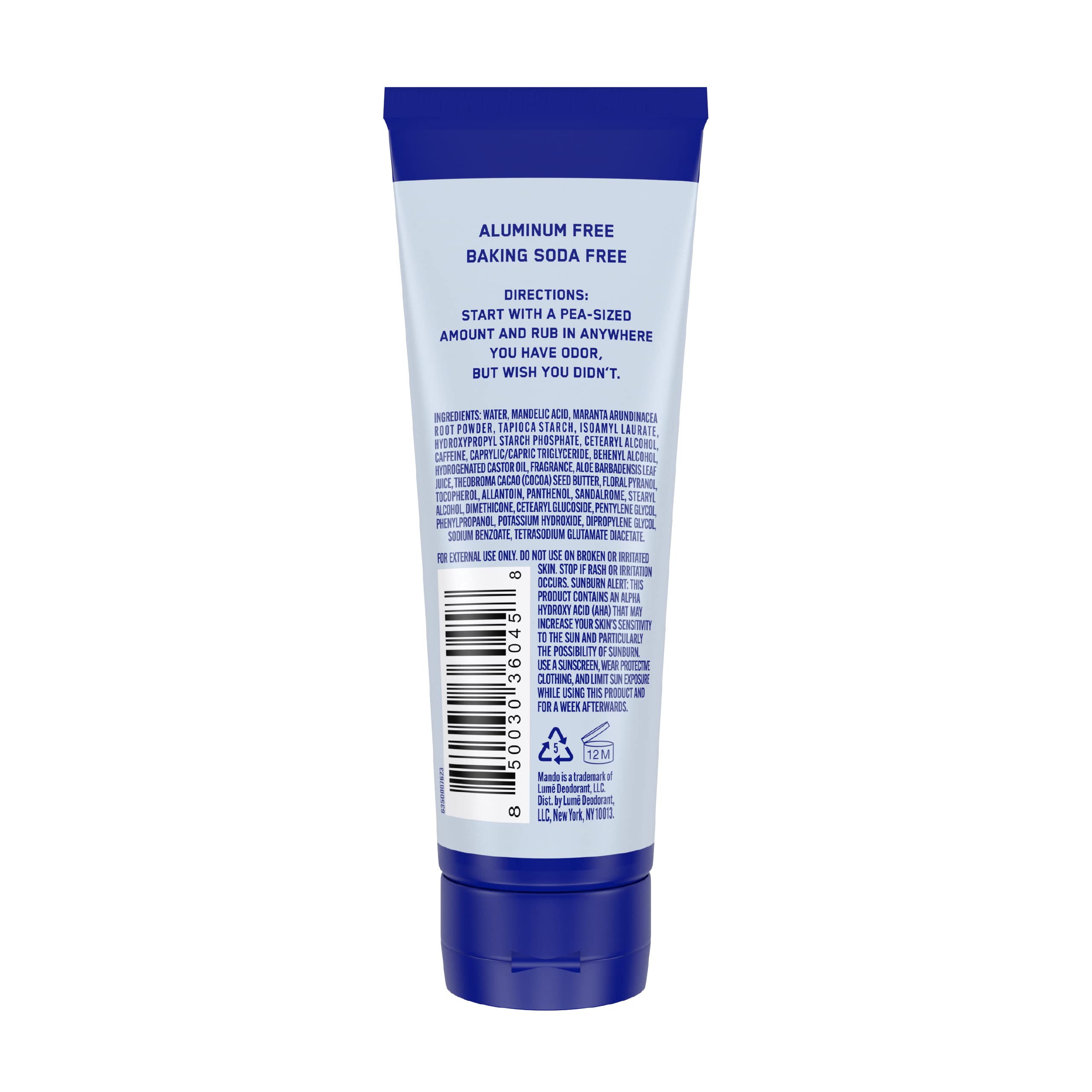 Mando Whole Body Deodorant for Men - Invisible Cream, 72-Hour Odor Control, Aluminum & Baking Soda Free (Pro Sport)