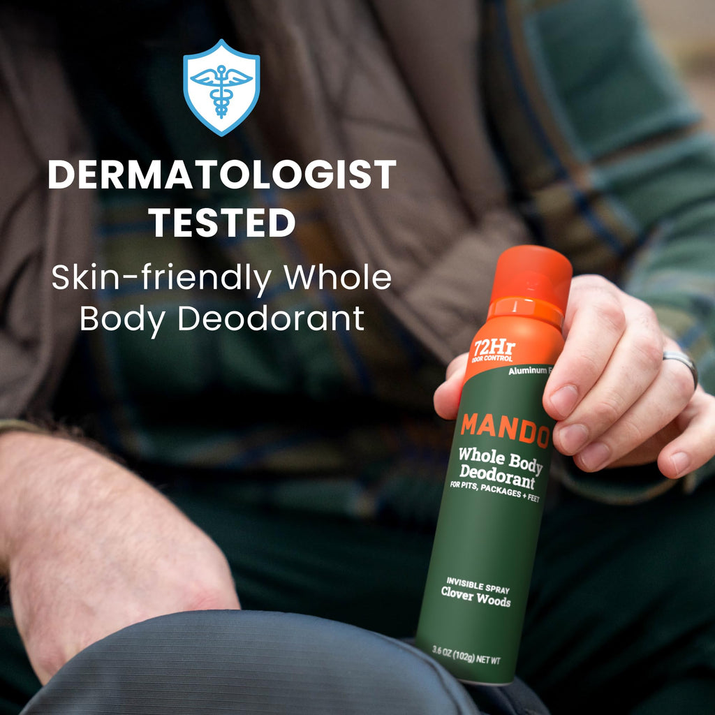 Mando Whole Body Deodorant for Men – Clover Woods Invisible Spray, 72-Hour Odor Control, Aluminum & Benzene Free