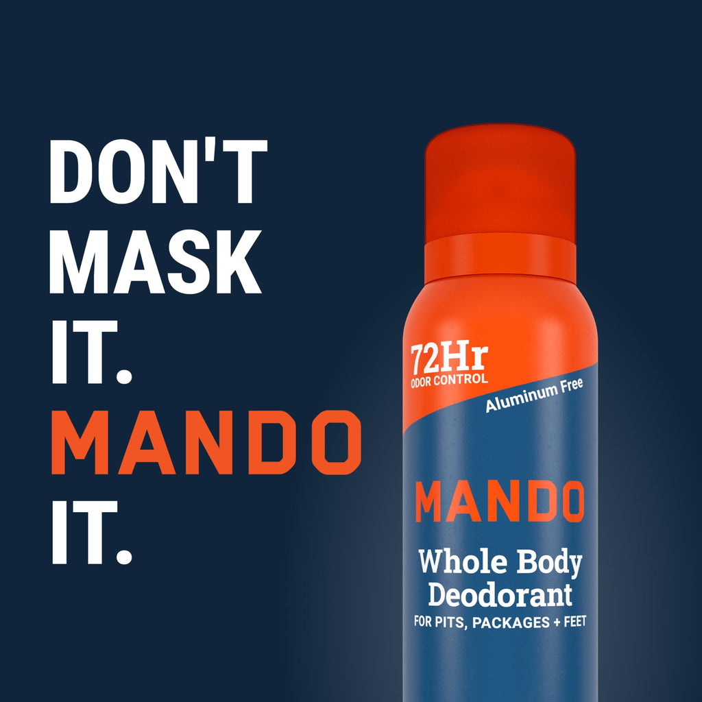 Mando Pro Sport Whole Body Deodorant for Men | Invisible Spray, 72-Hour Odor Control